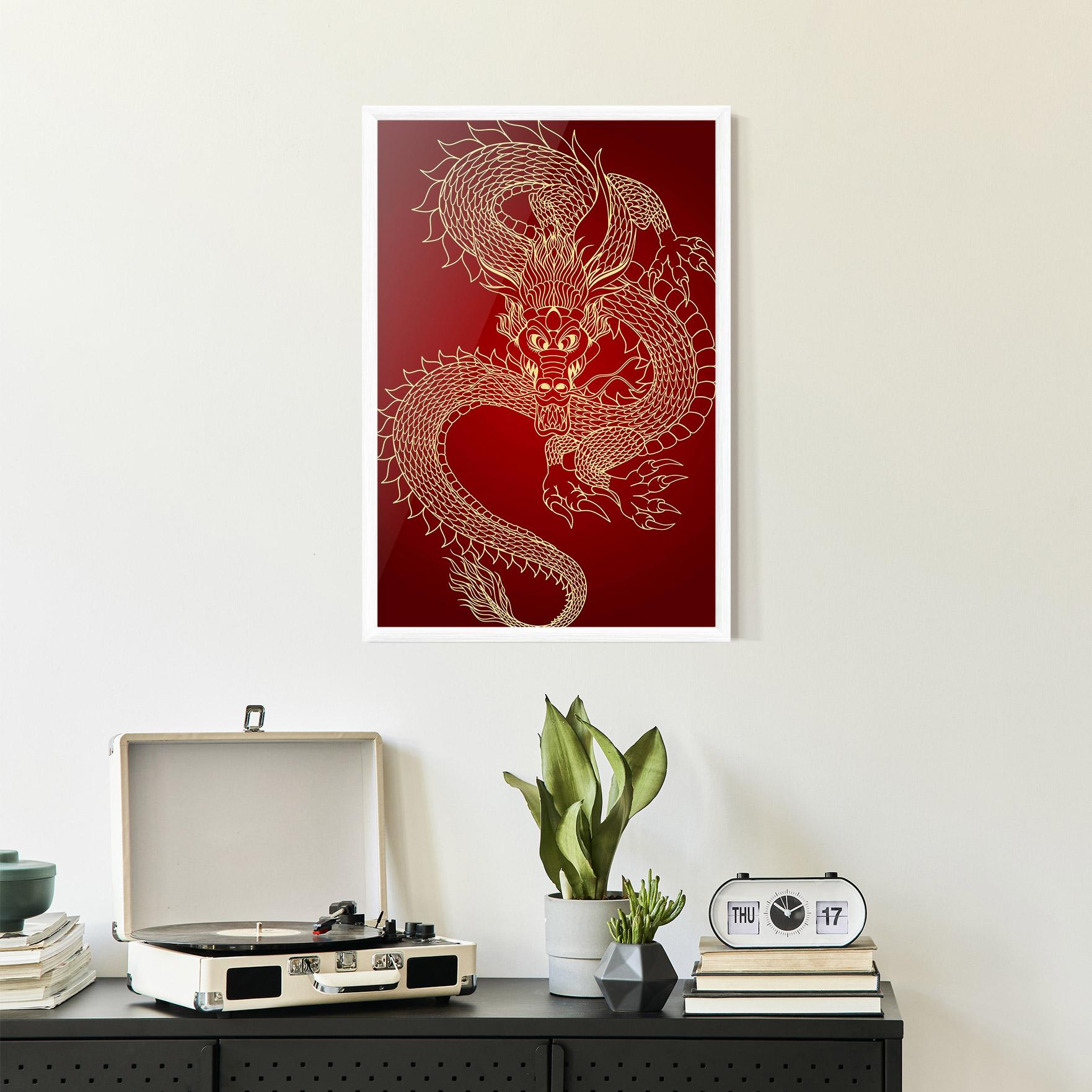 Keretezett Poszter Traditional Dragon mockup 2