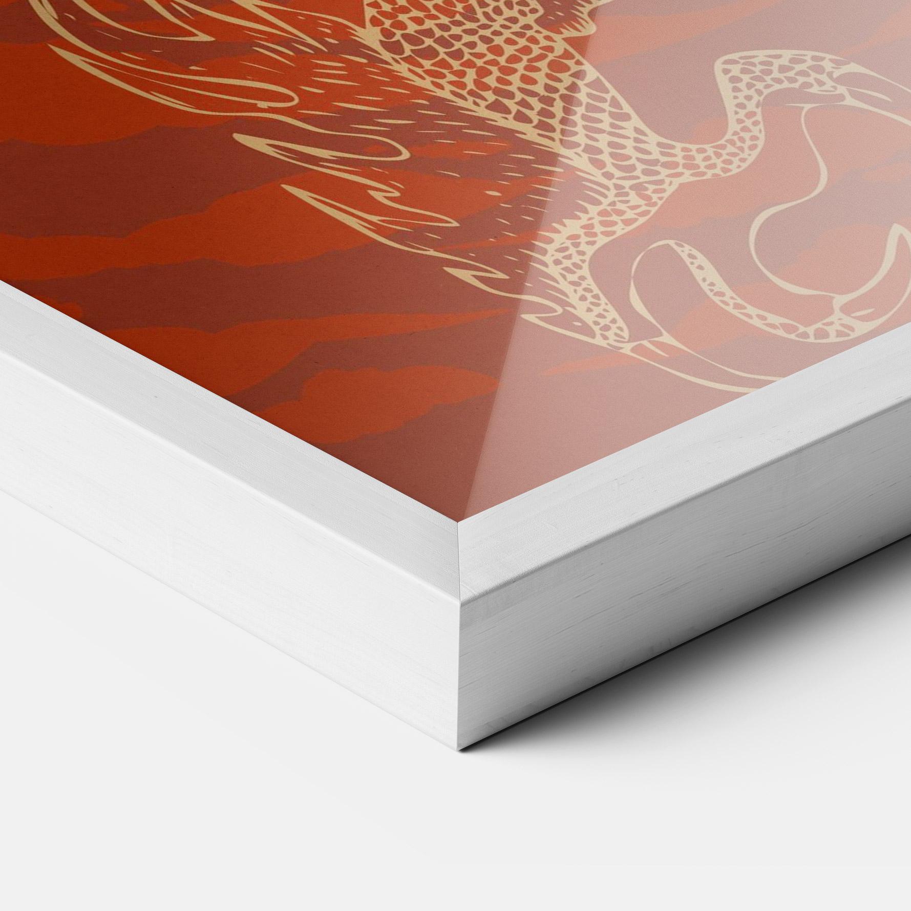 Keretezett Poszter Chinese Dragon Red mockup 3