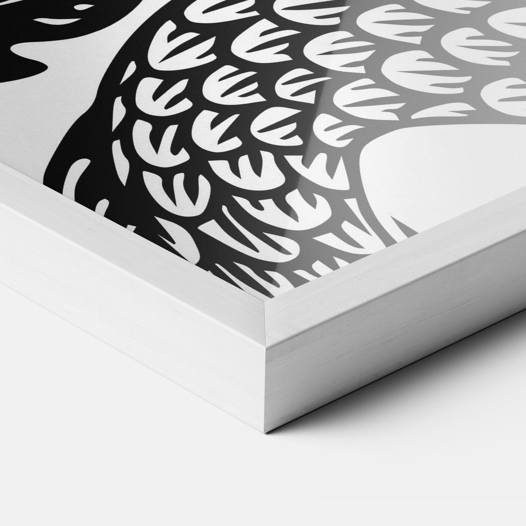 Keretezett Poszter Dragon Black Line mockup 3