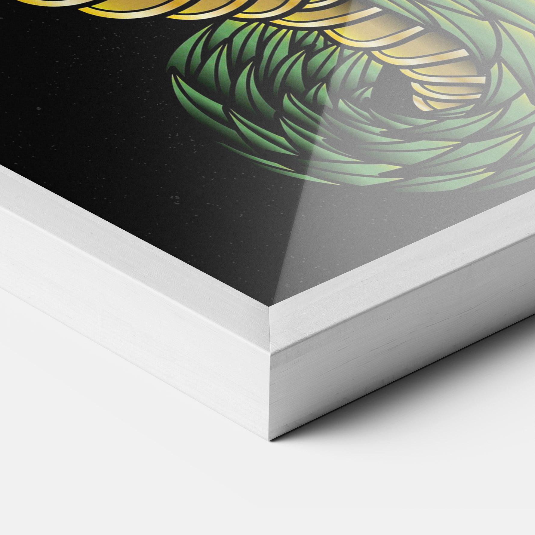 Keretezett Poszter Green Yellow Dragon mockup 3