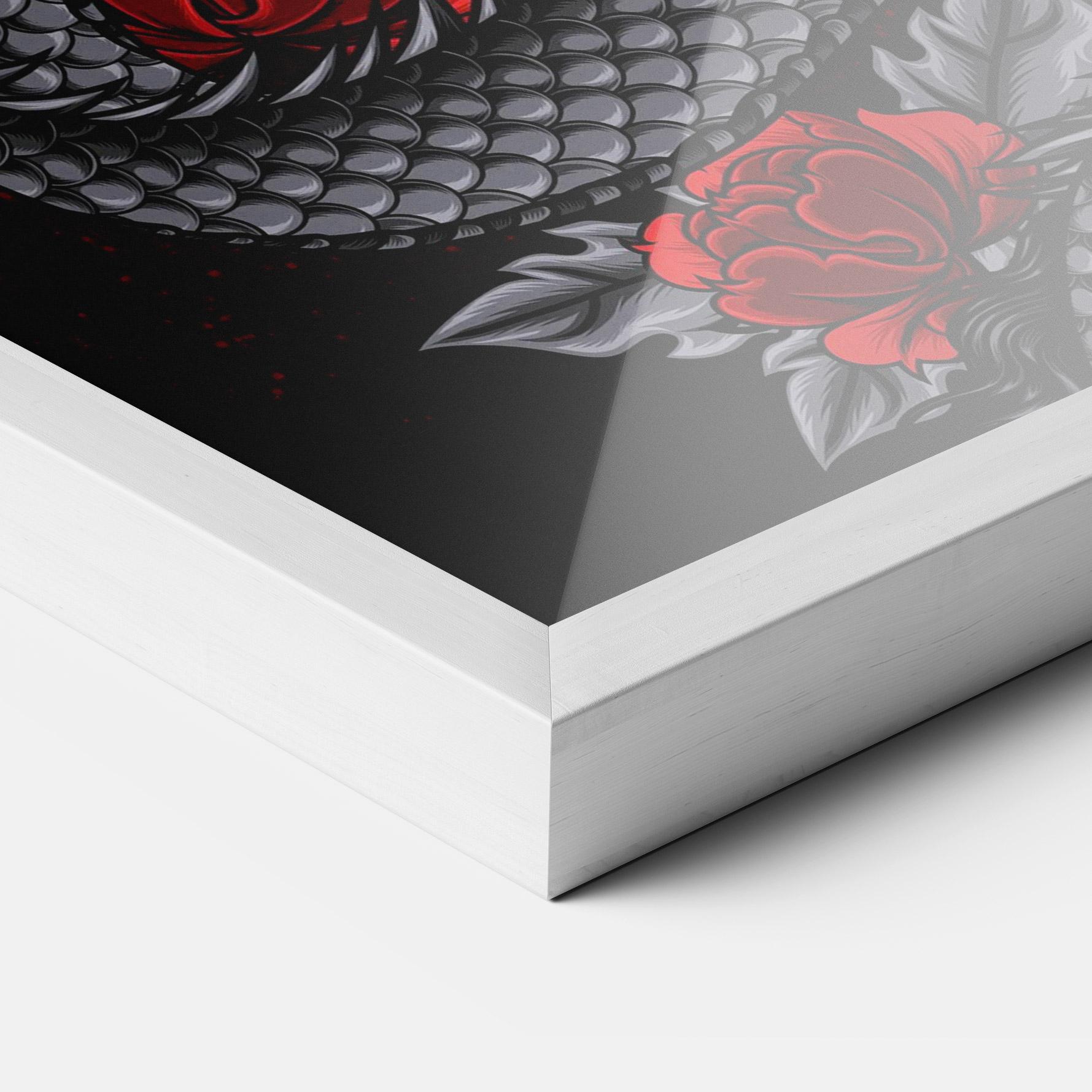Keretezett Poszter Red Flower Dragon mockup 3