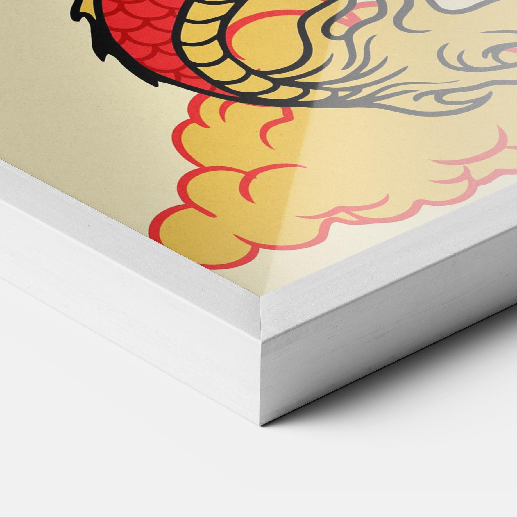 Keretezett Poszter Red Yellow Dragon mockup 3