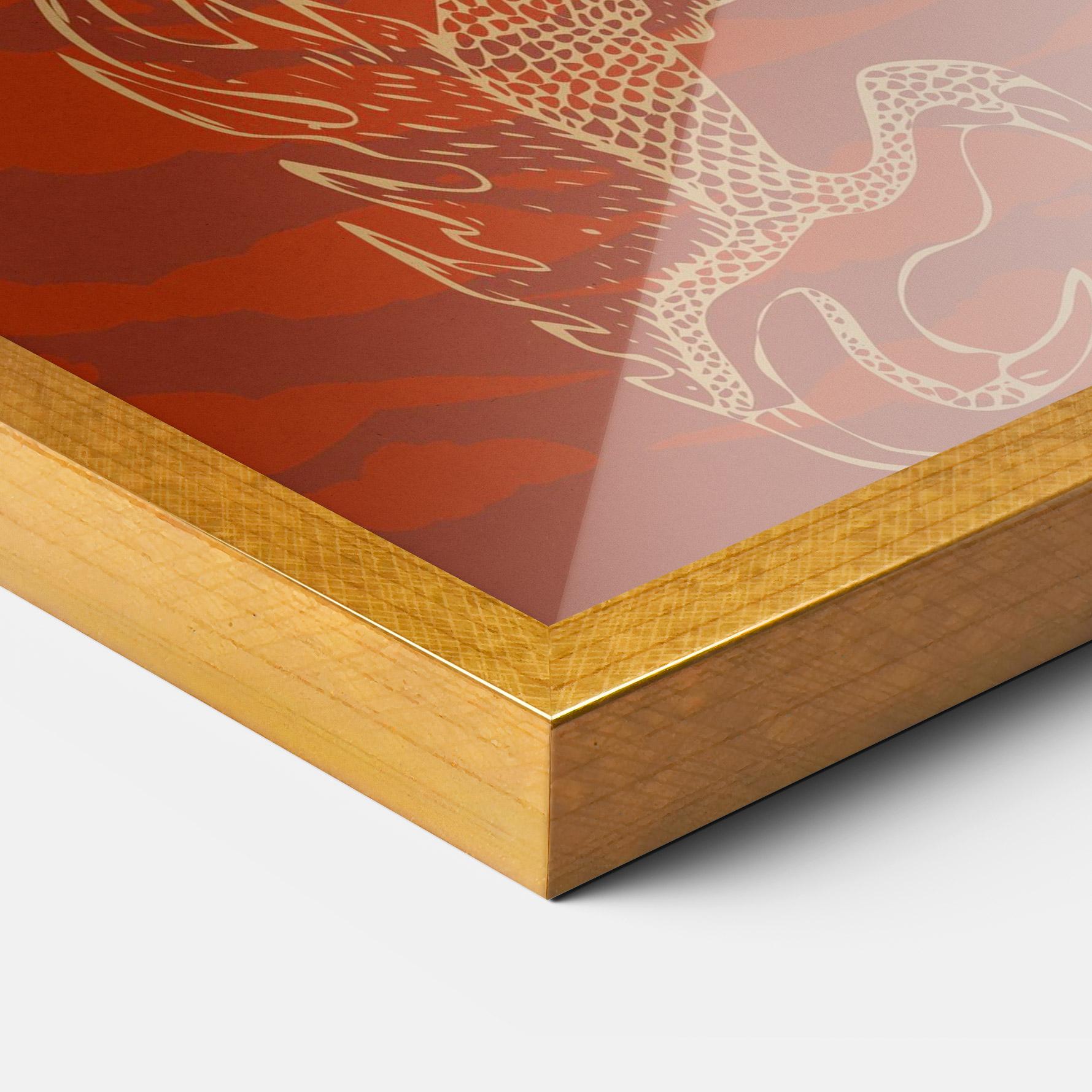 Keretezett Poszter Chinese Dragon Red mockup 3