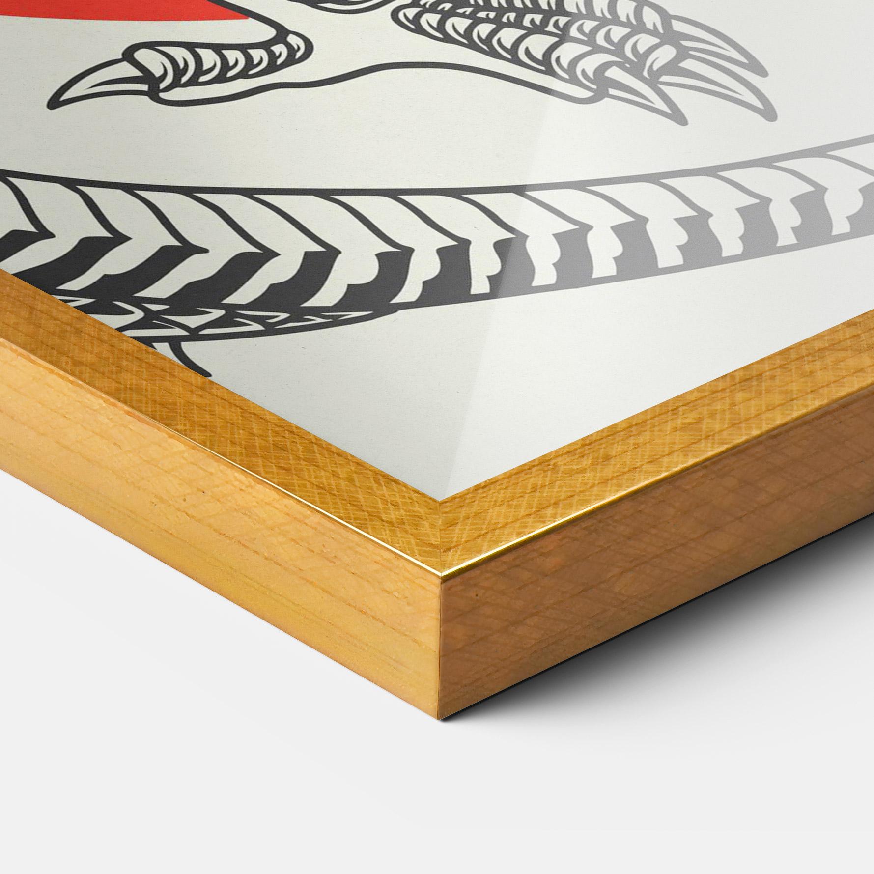 Keretezett Poszter Cream Grey Dragon mockup 3