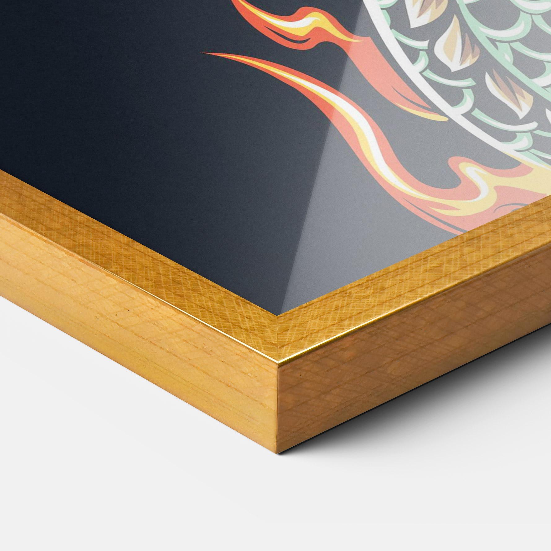 Keretezett Poszter Dragon Green mockup 3