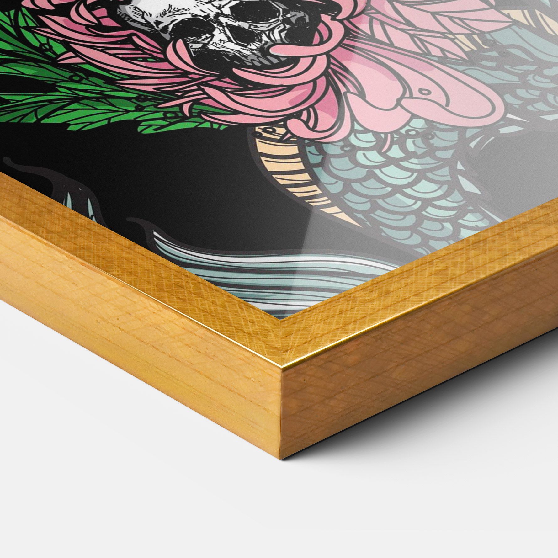 Flower Skull Dragon mockup 3