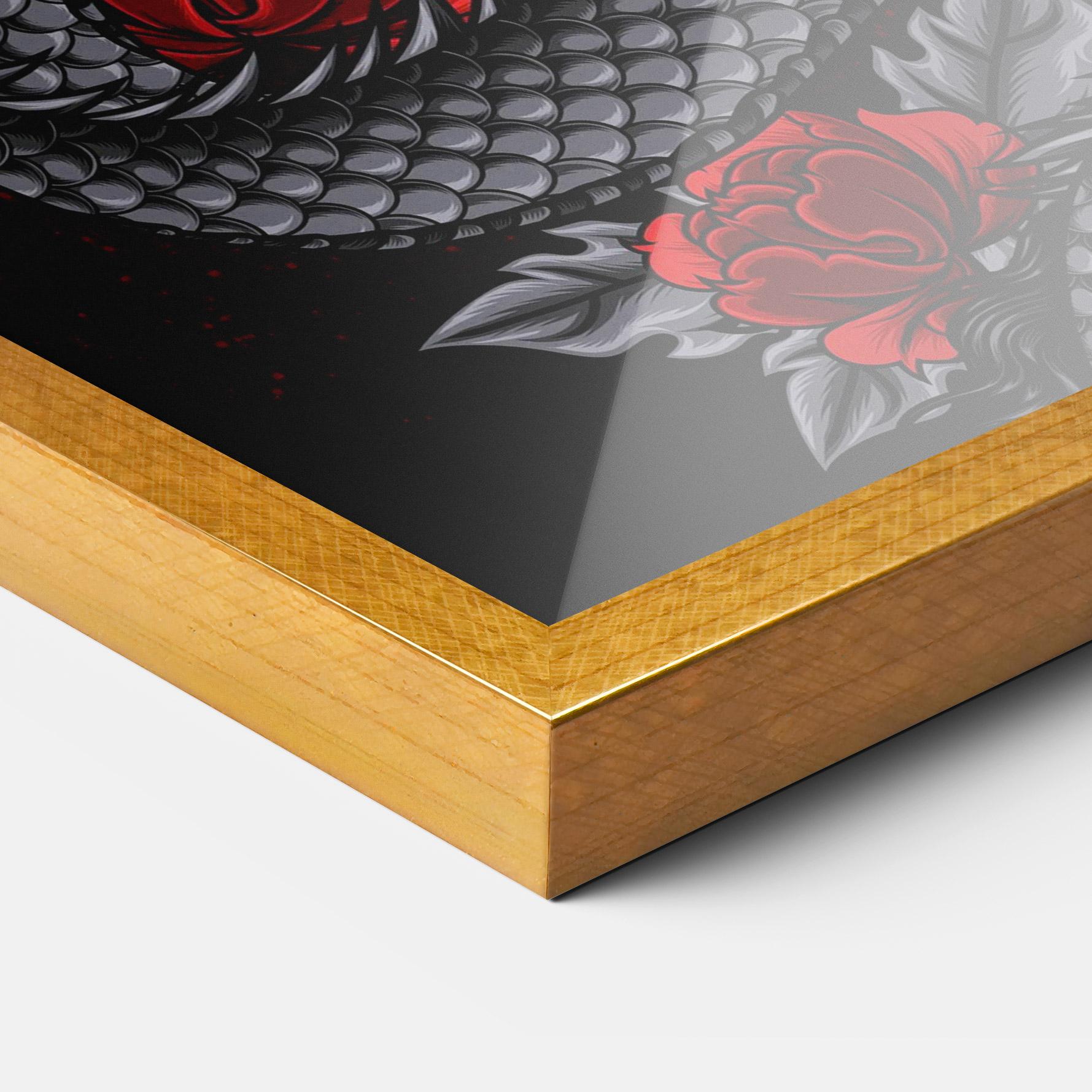 Keretezett Poszter Red Flower Dragon mockup 3