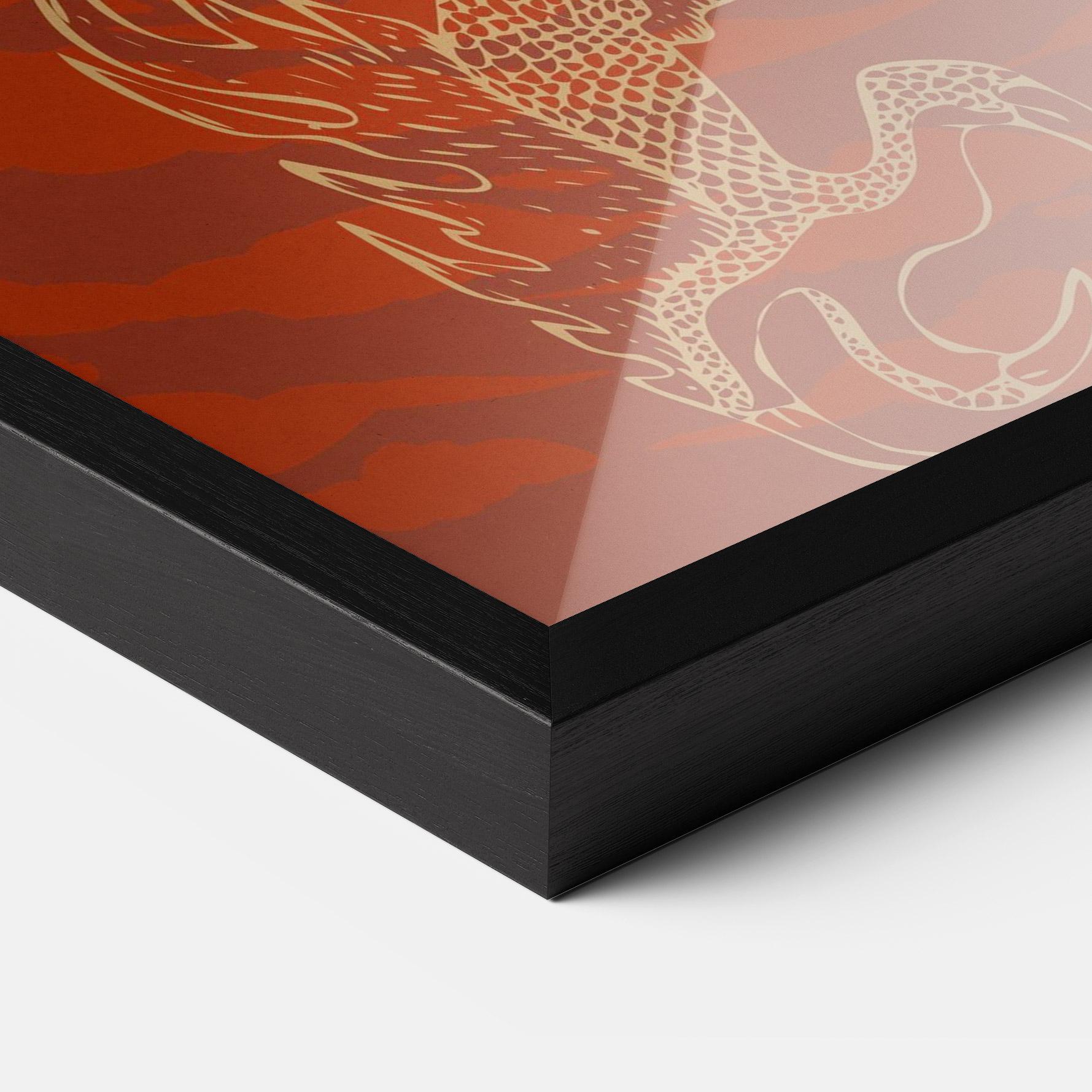 Keretezett Poszter Chinese Dragon Red mockup 3