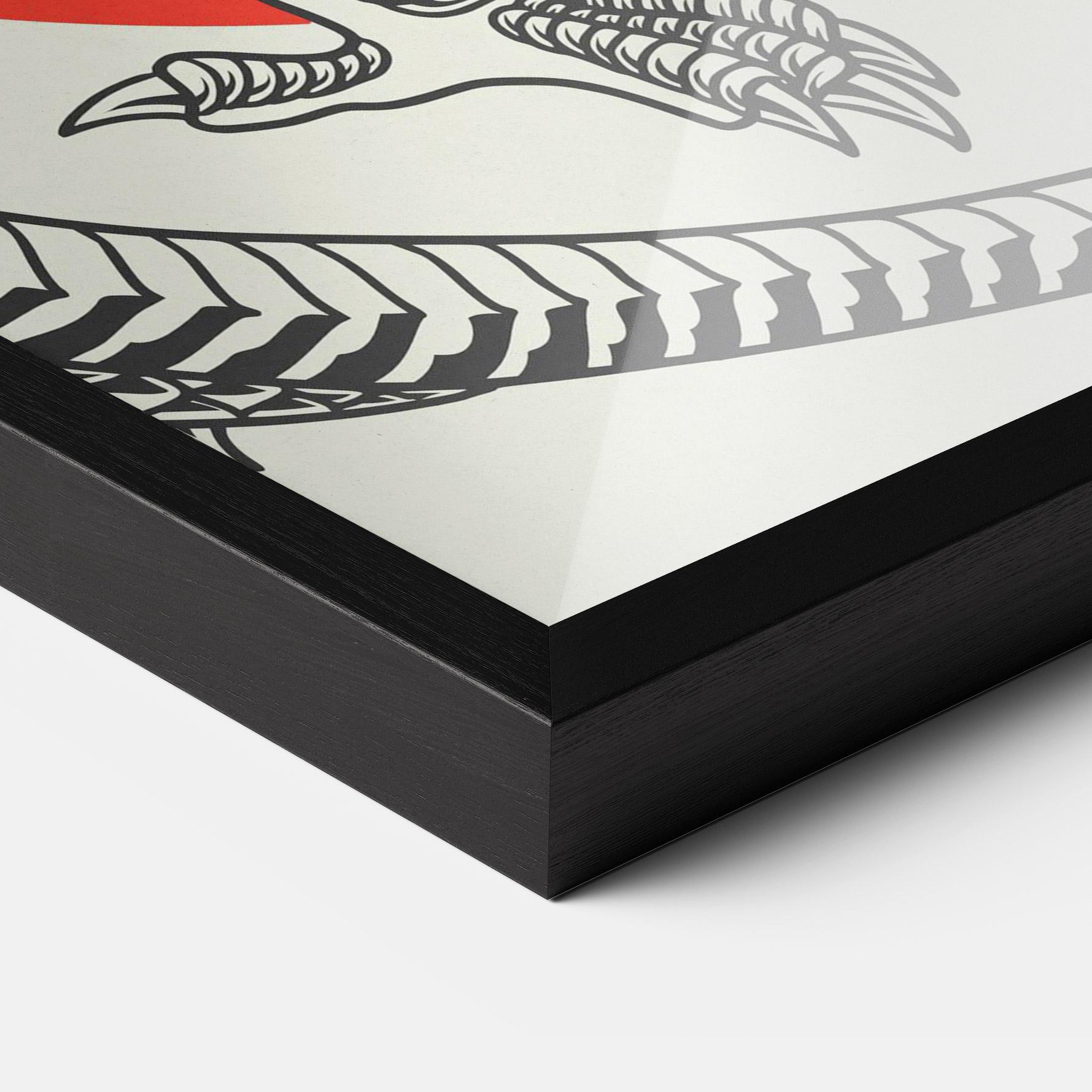 Keretezett Poszter Cream Grey Dragon mockup 3