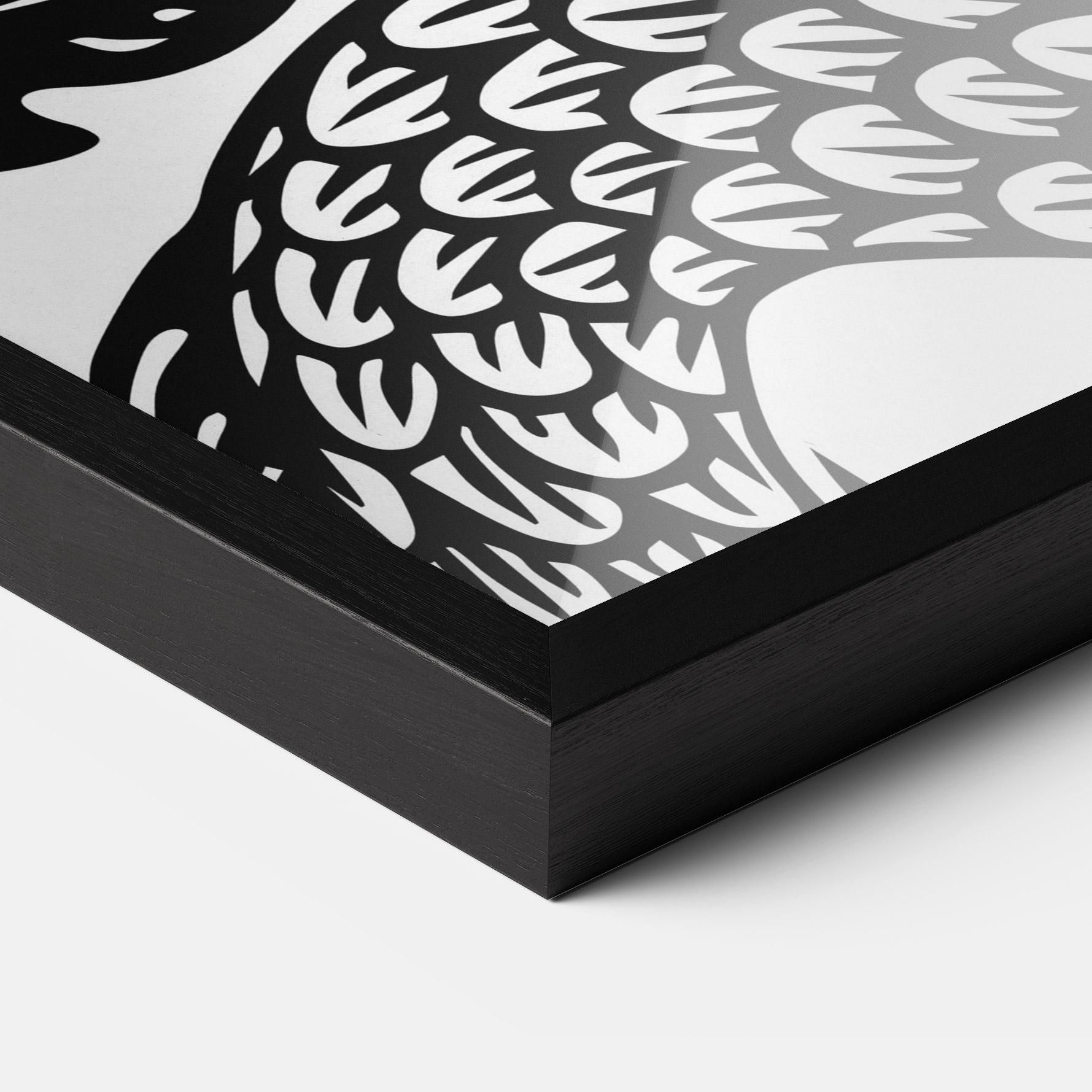 Keretezett Poszter Dragon Black Line mockup 3