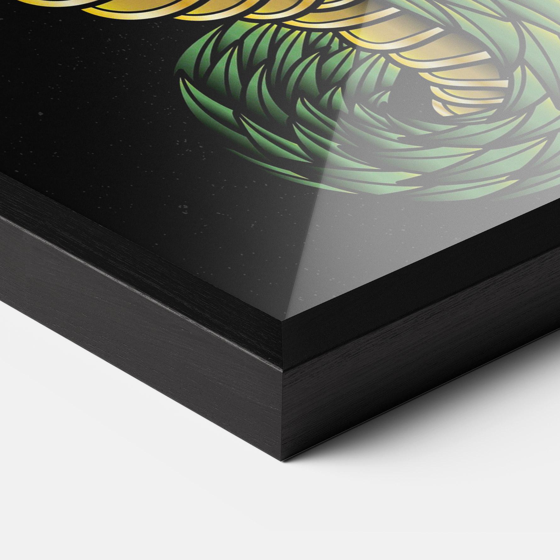 Keretezett Poszter Green Yellow Dragon mockup 3