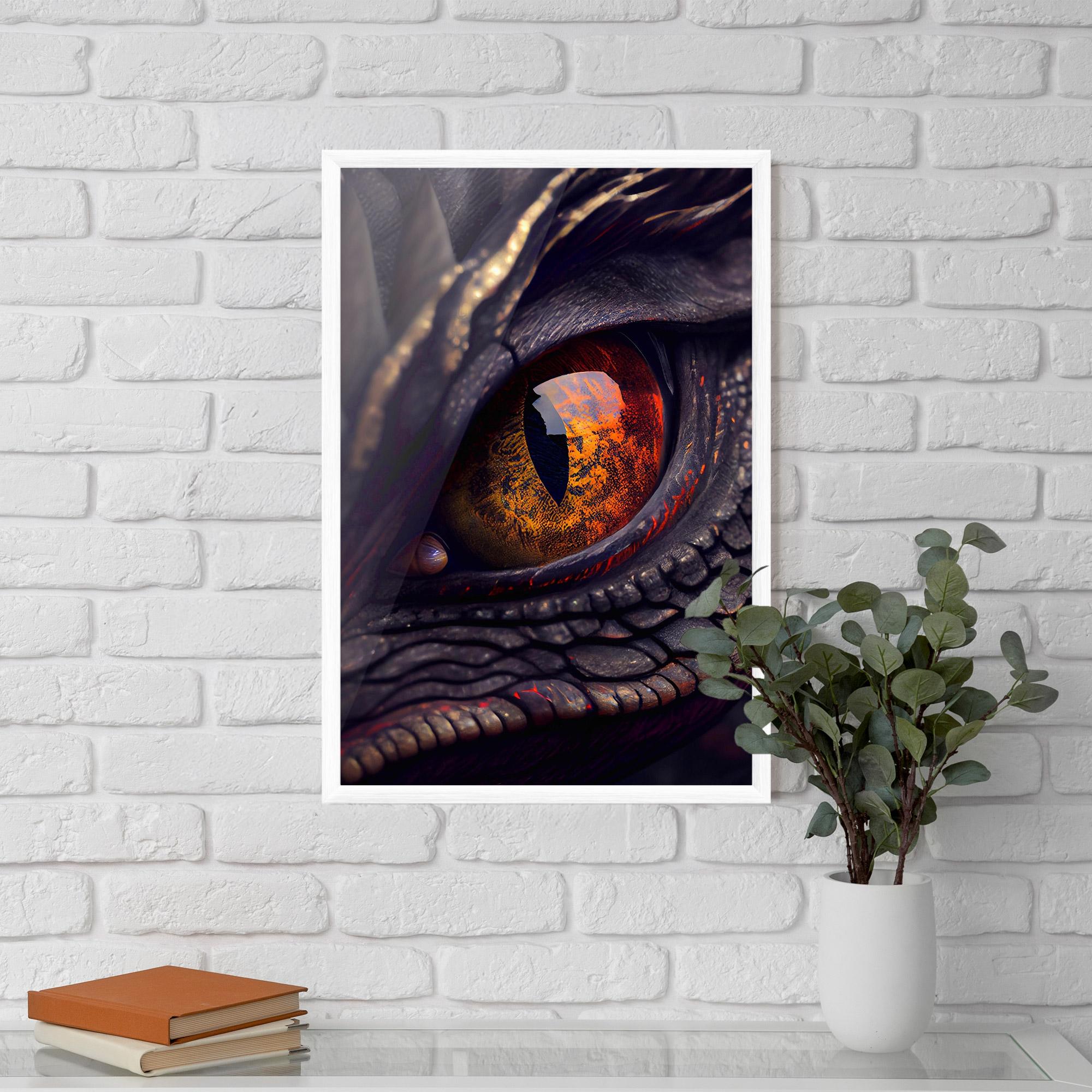 Keretezett Poszter Close Up Red Eye Dragon mockup 5