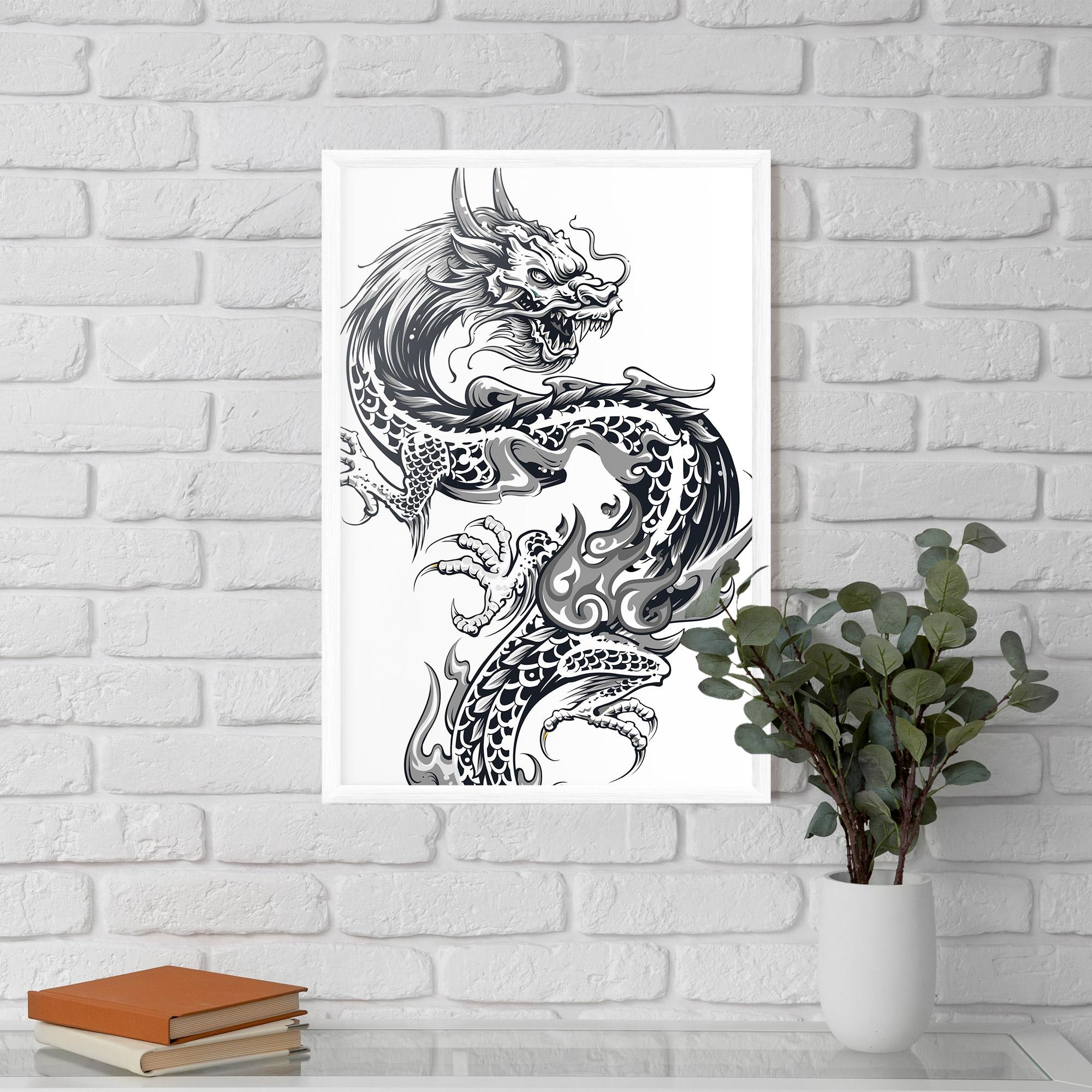 Keretezett Poszter Dragon Line mockup 5