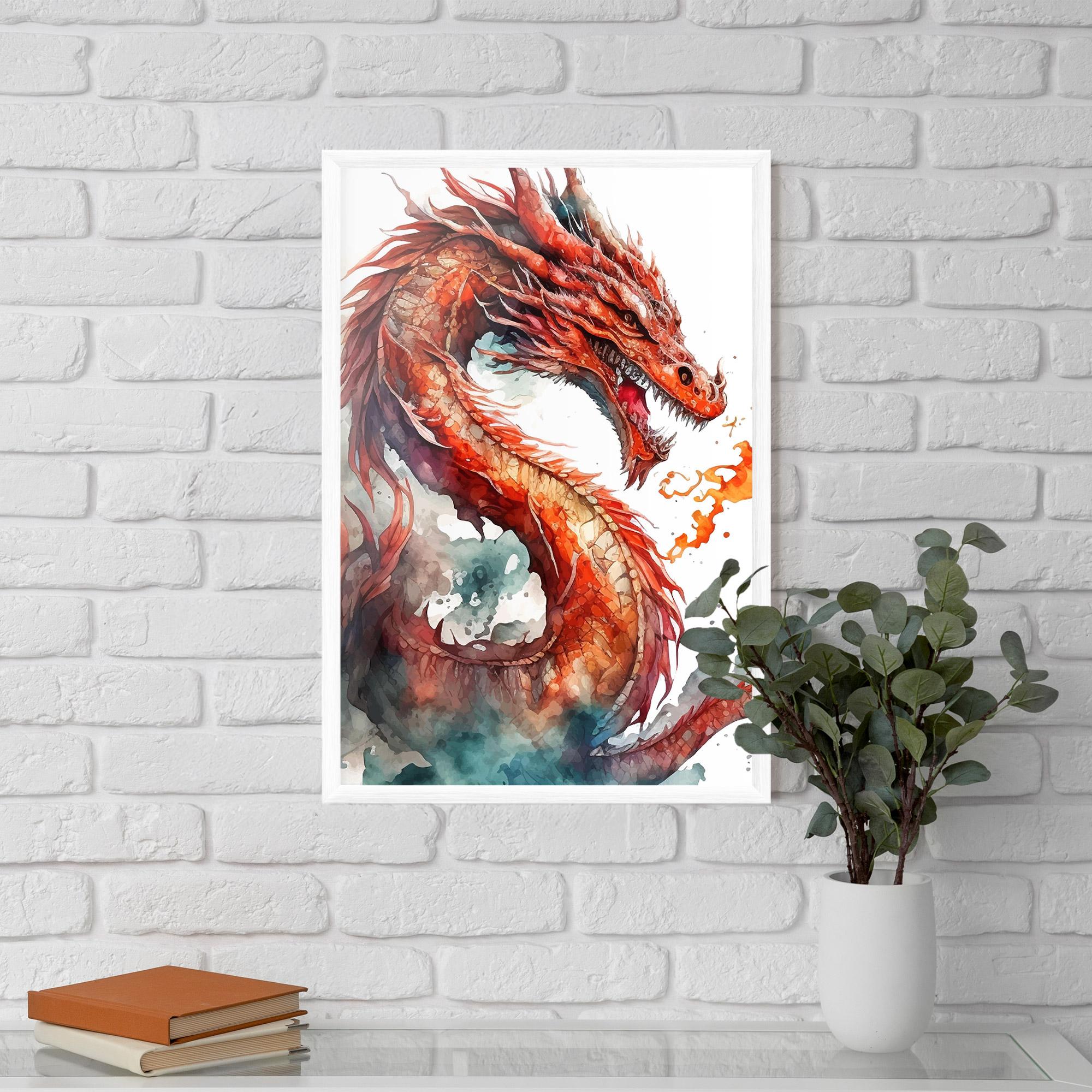 Keretezett Poszter Fire Dragon mockup 5