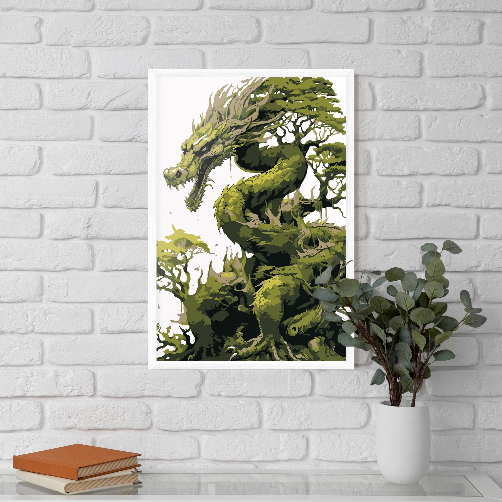 Keretezett Poszter Green Nature Dragon mockup 5