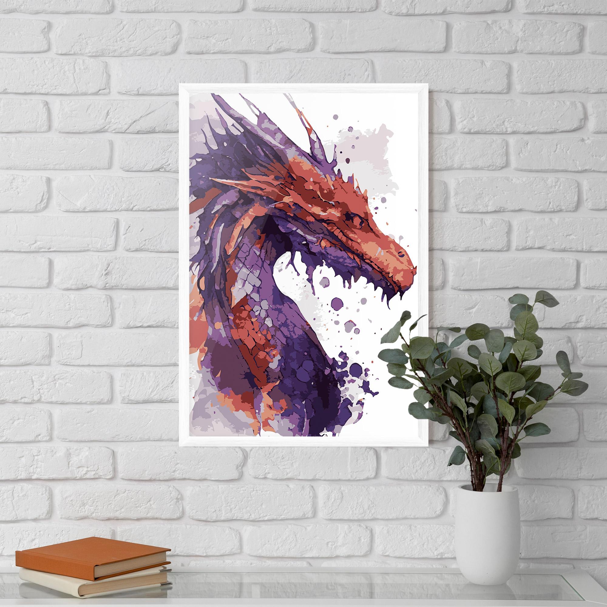 Keretezett Poszter Orange Purple Dragon mockup 5