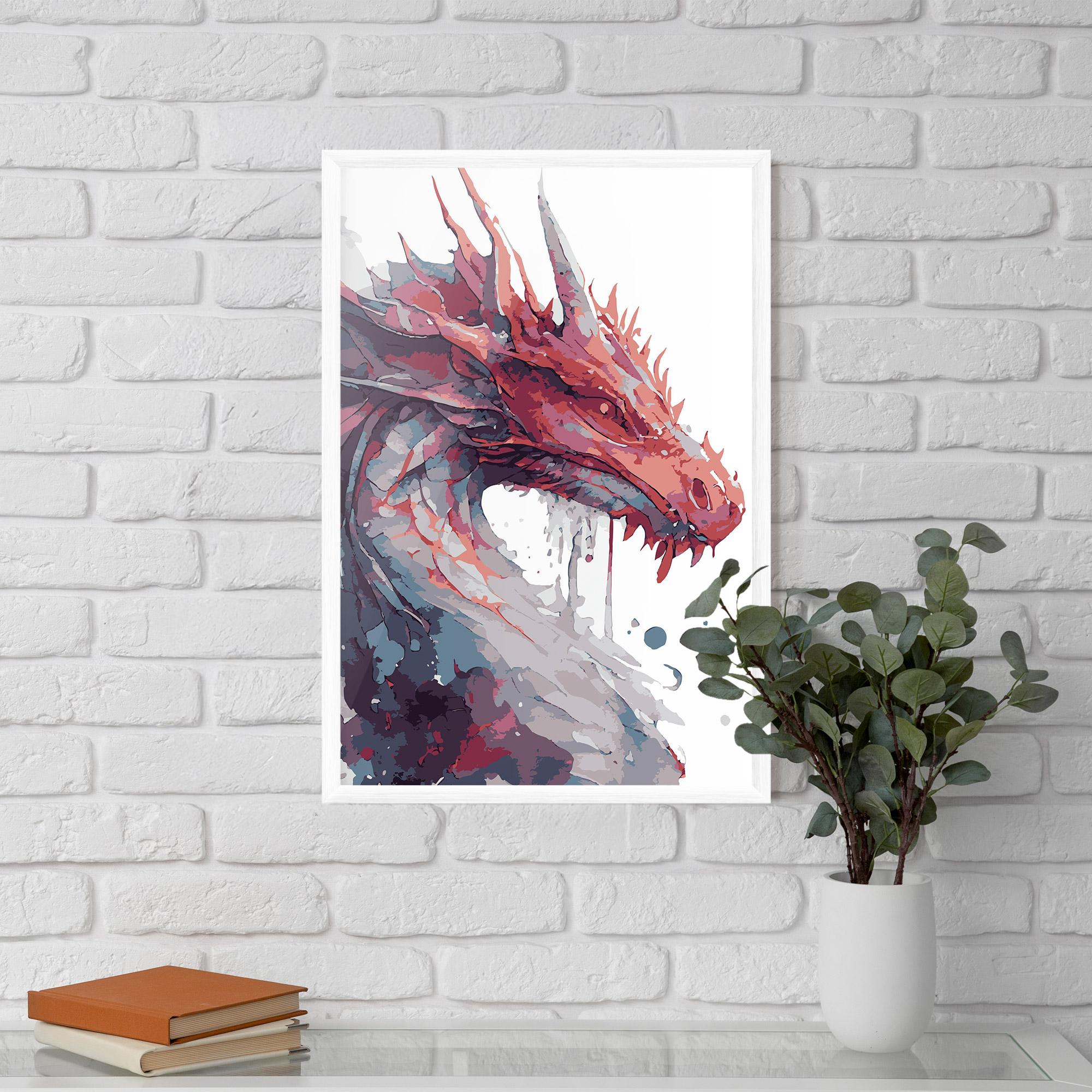 Keretezett Poszter Red Blue Dragon mockup 5