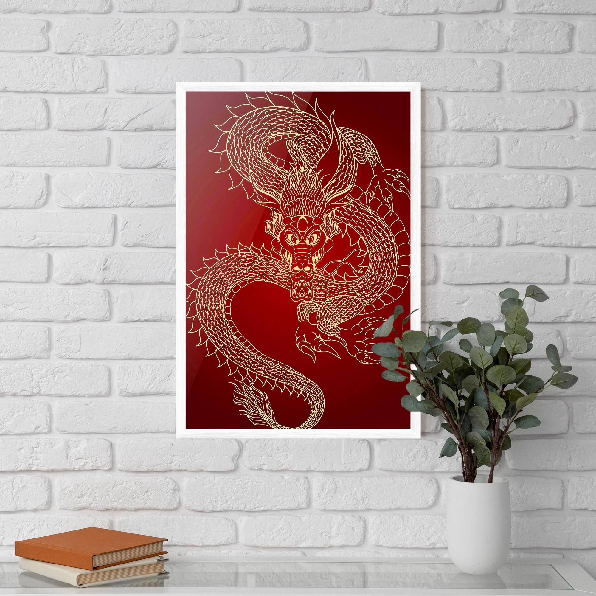 Keretezett Poszter Traditional Dragon mockup 5