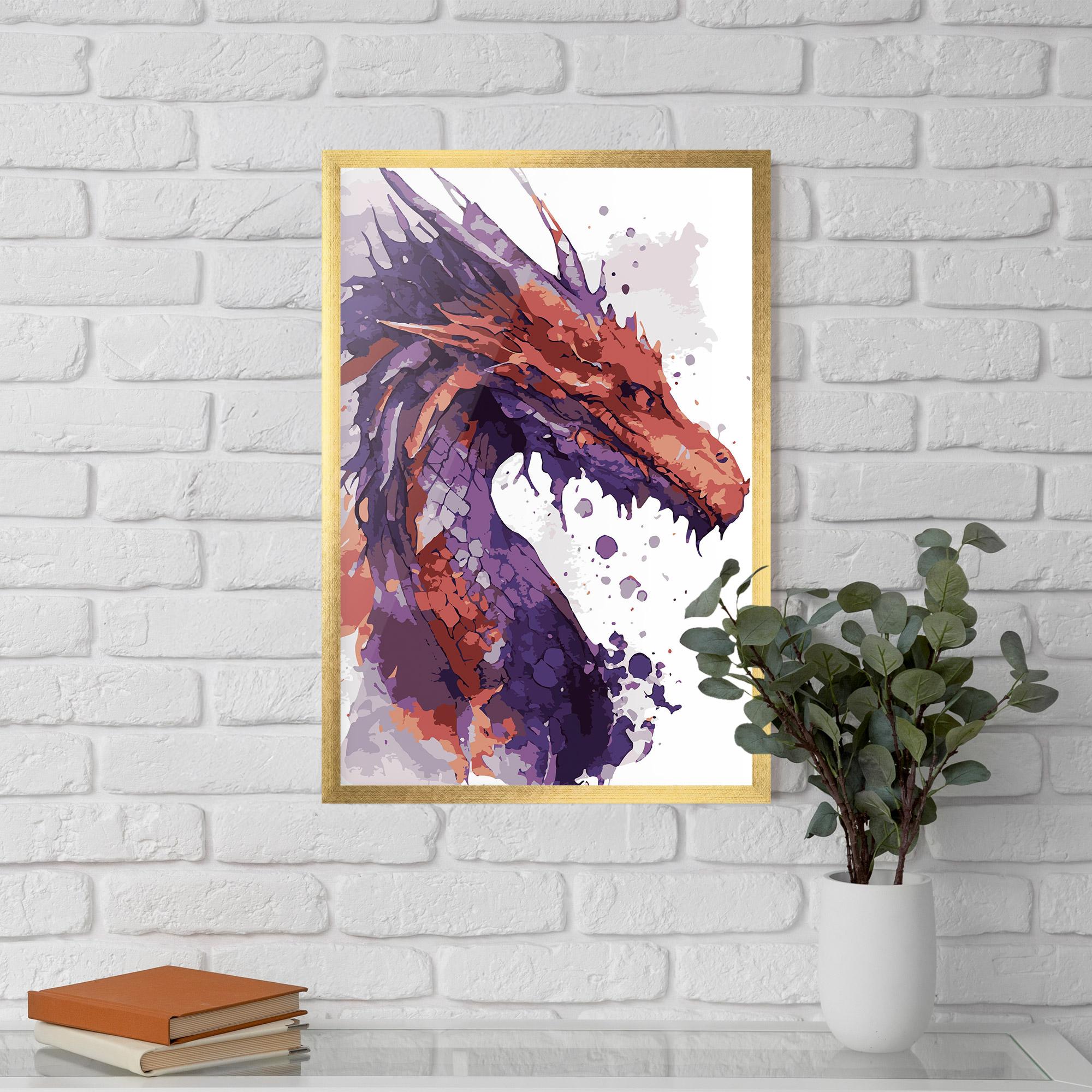 Keretezett Poszter Orange Purple Dragon mockup 5