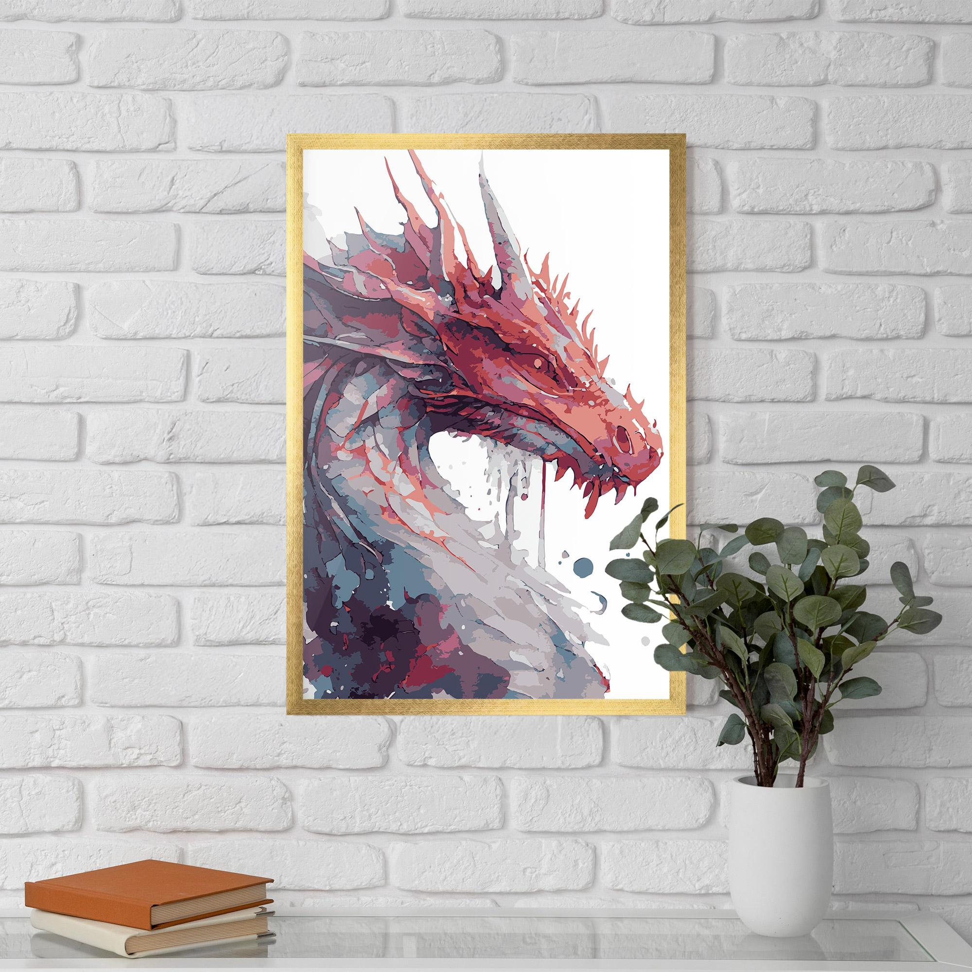 Keretezett Poszter Red Blue Dragon mockup 5