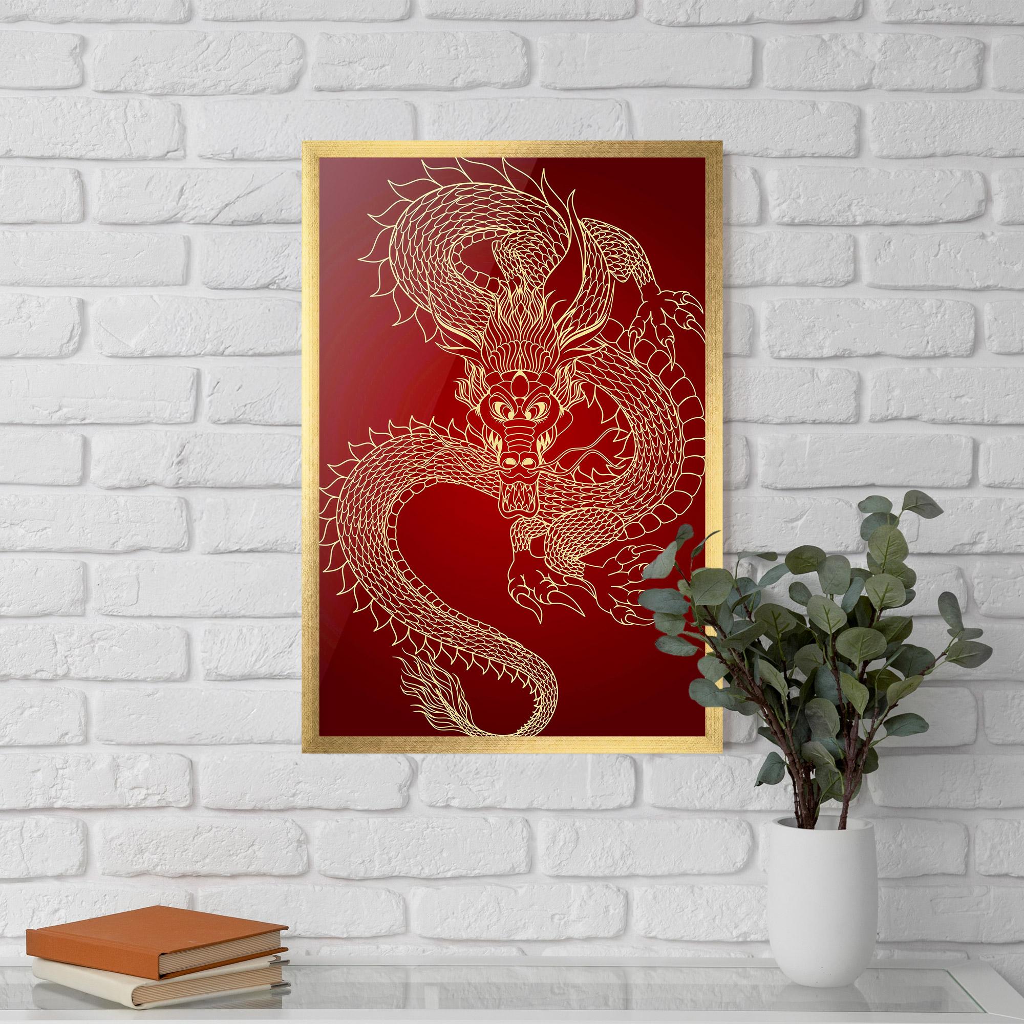 Keretezett Poszter Traditional Dragon mockup 5