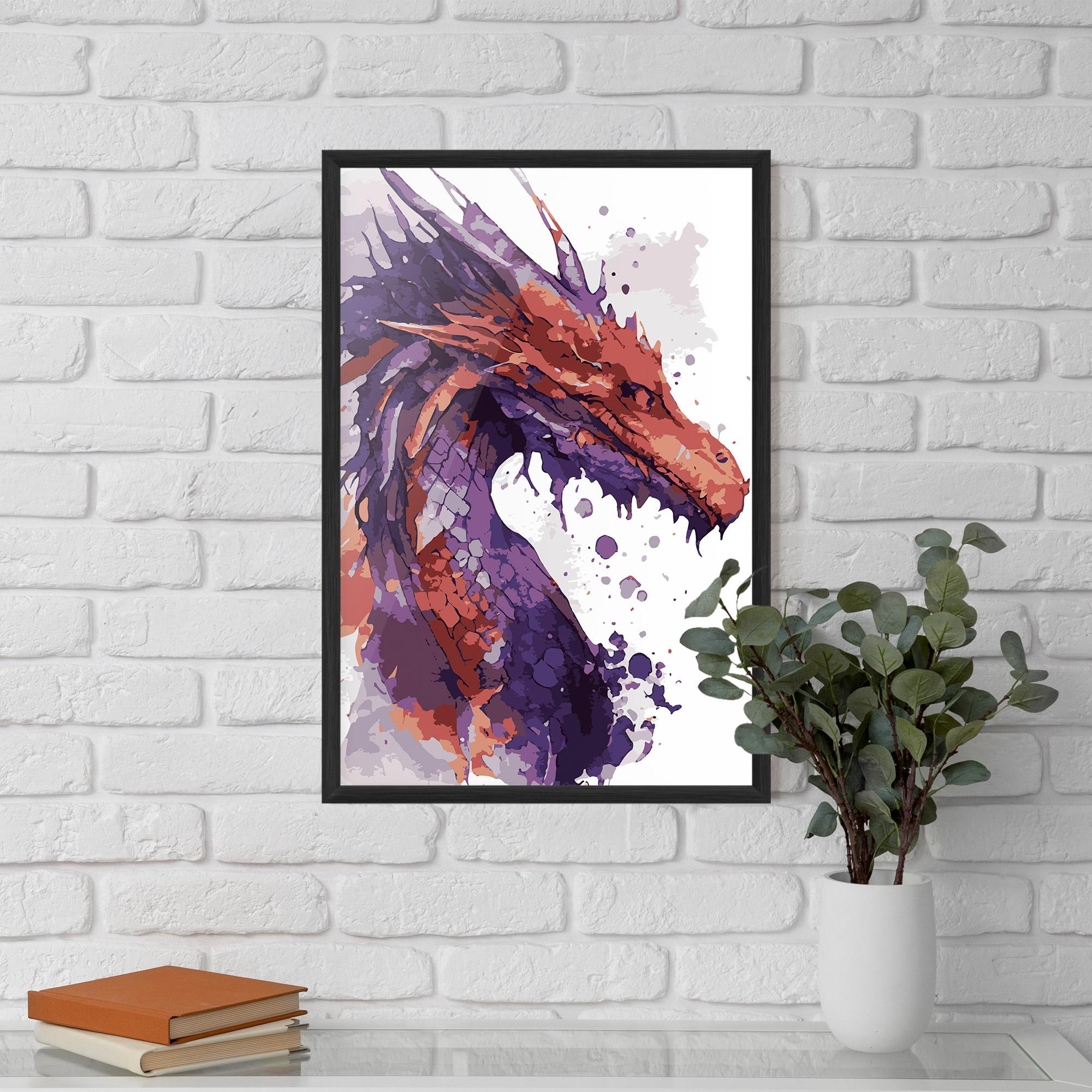 Keretezett Poszter Orange Purple Dragon mockup 5