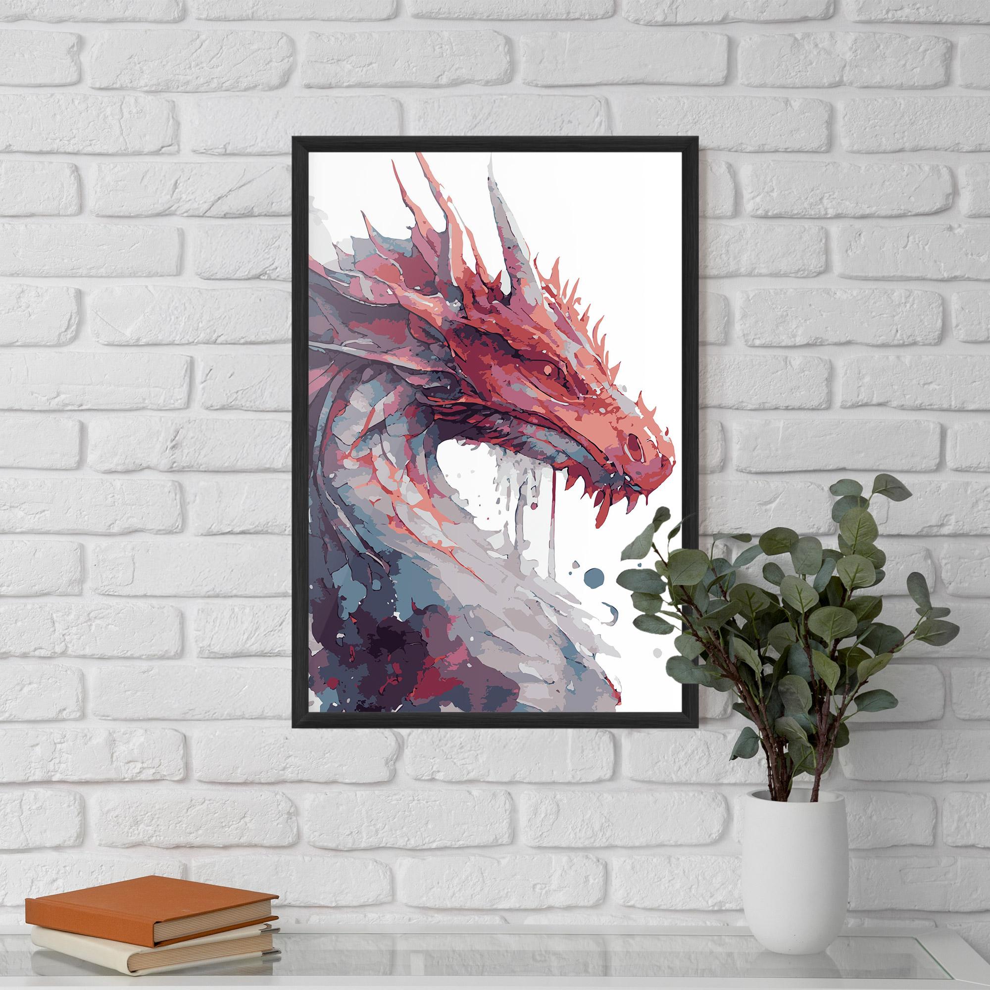 Keretezett Poszter Red Blue Dragon mockup 5
