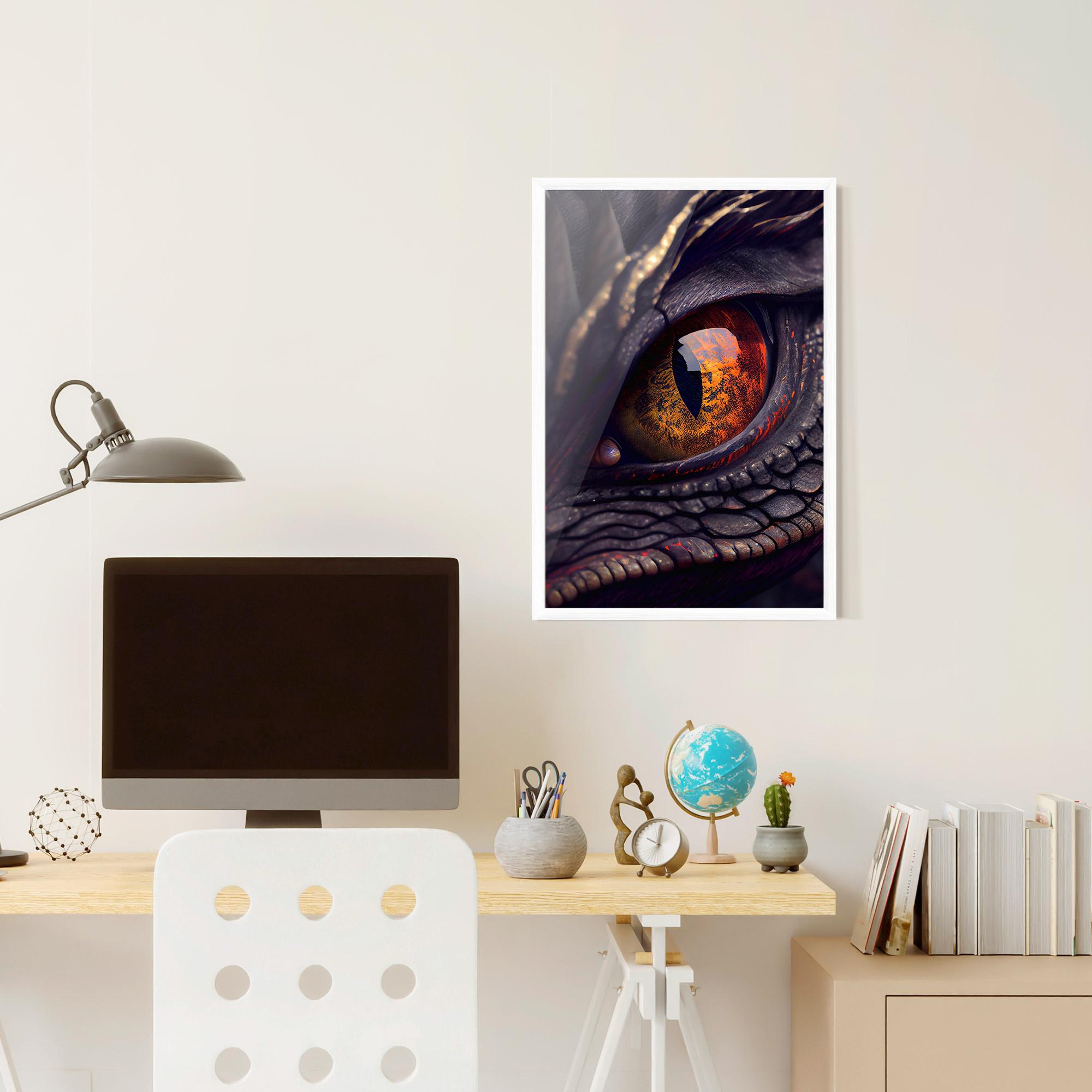 Keretezett Poszter Close Up Red Eye Dragon mockup 6