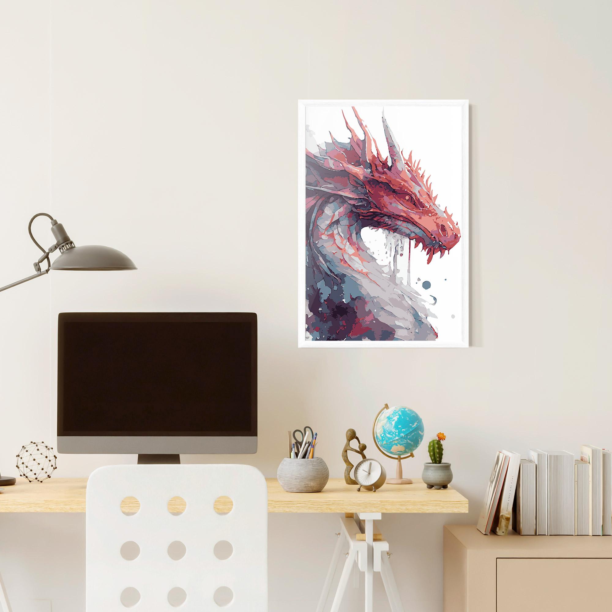 Keretezett Poszter Red Blue Dragon mockup 6
