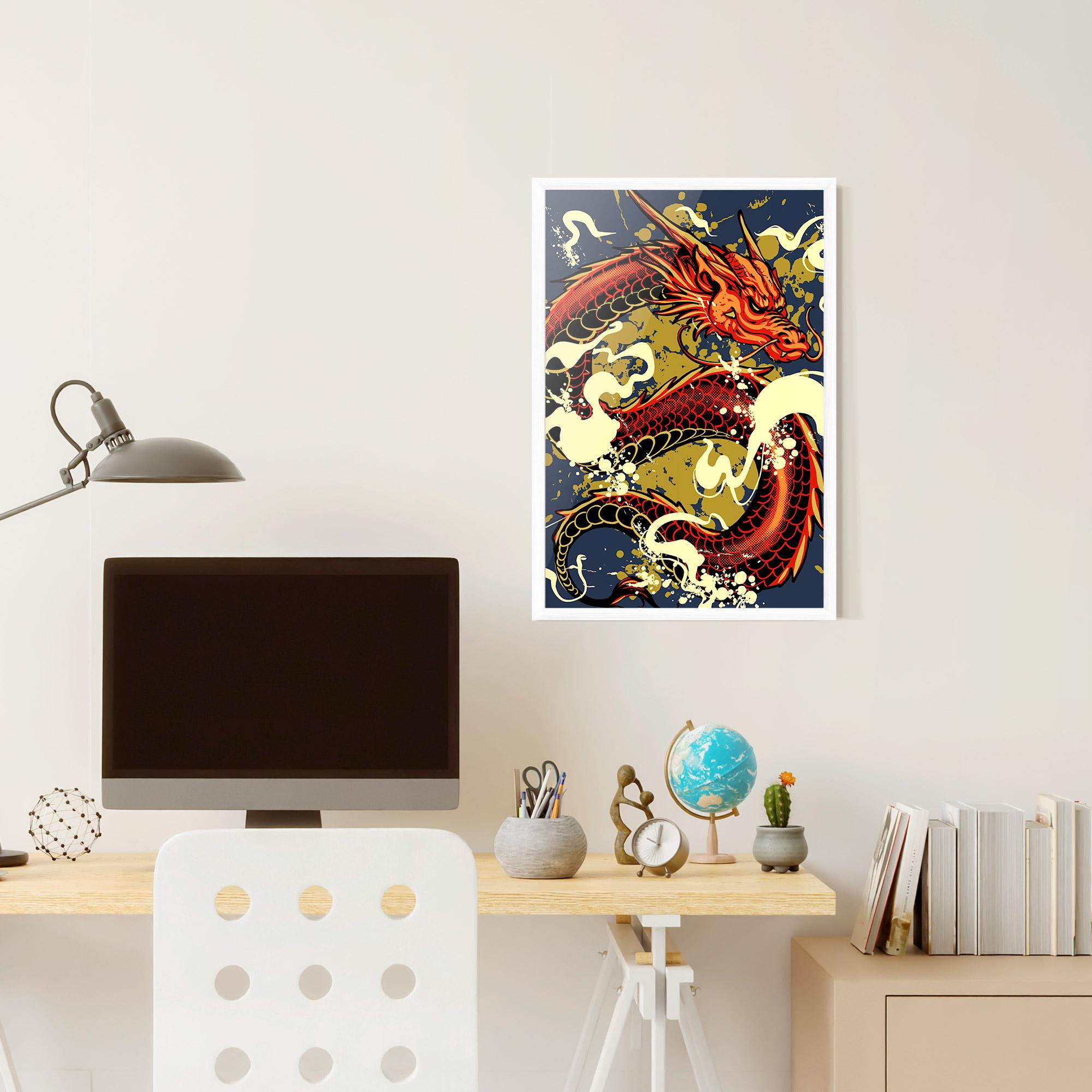 Keretezett Poszter Red Cream Dragon mockup 6