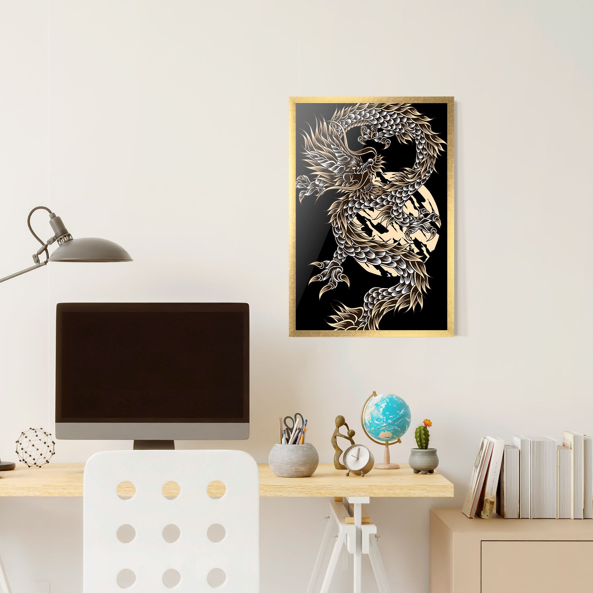 Cream Moon Dragon mockup 6