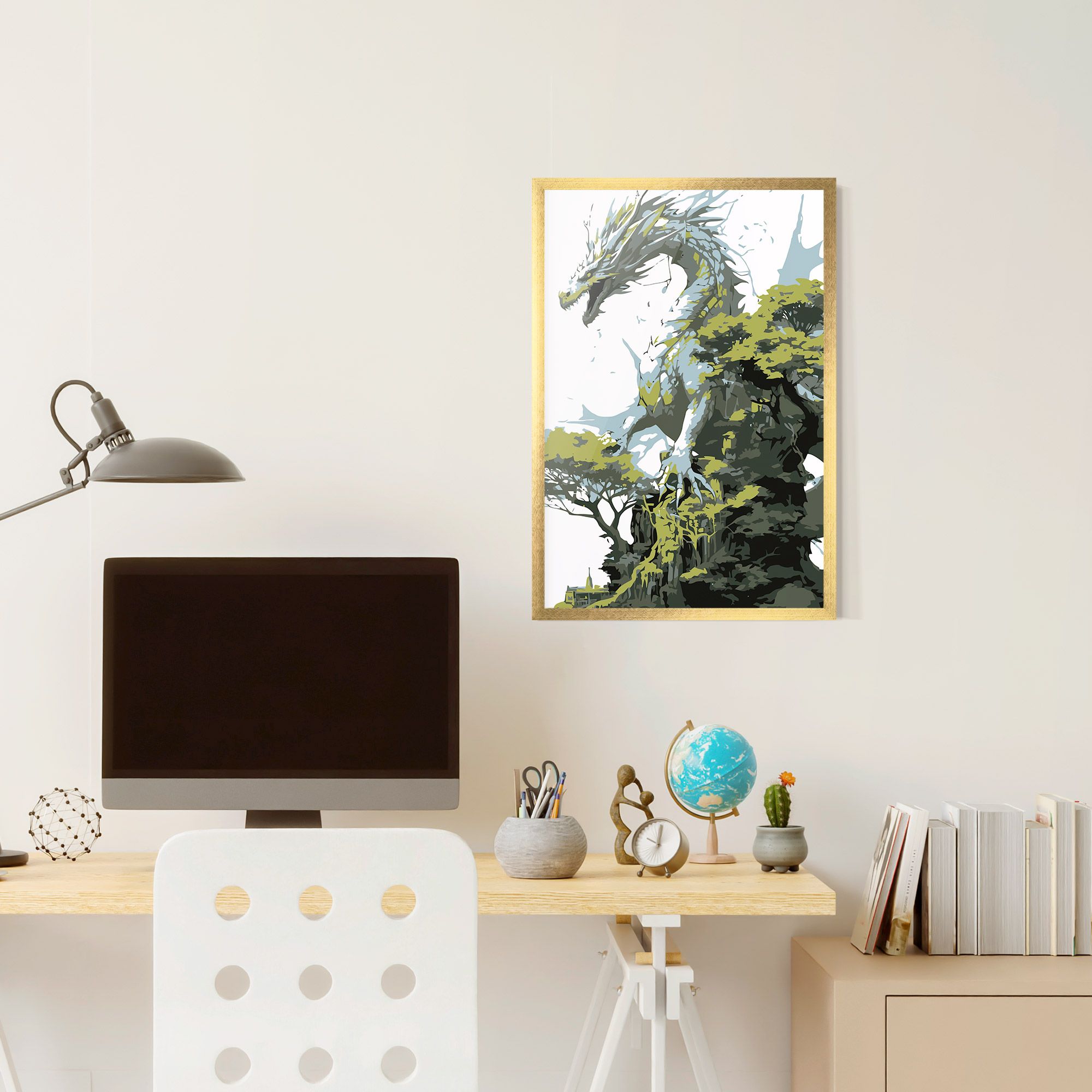 Grey Nature Dragon mockup 6