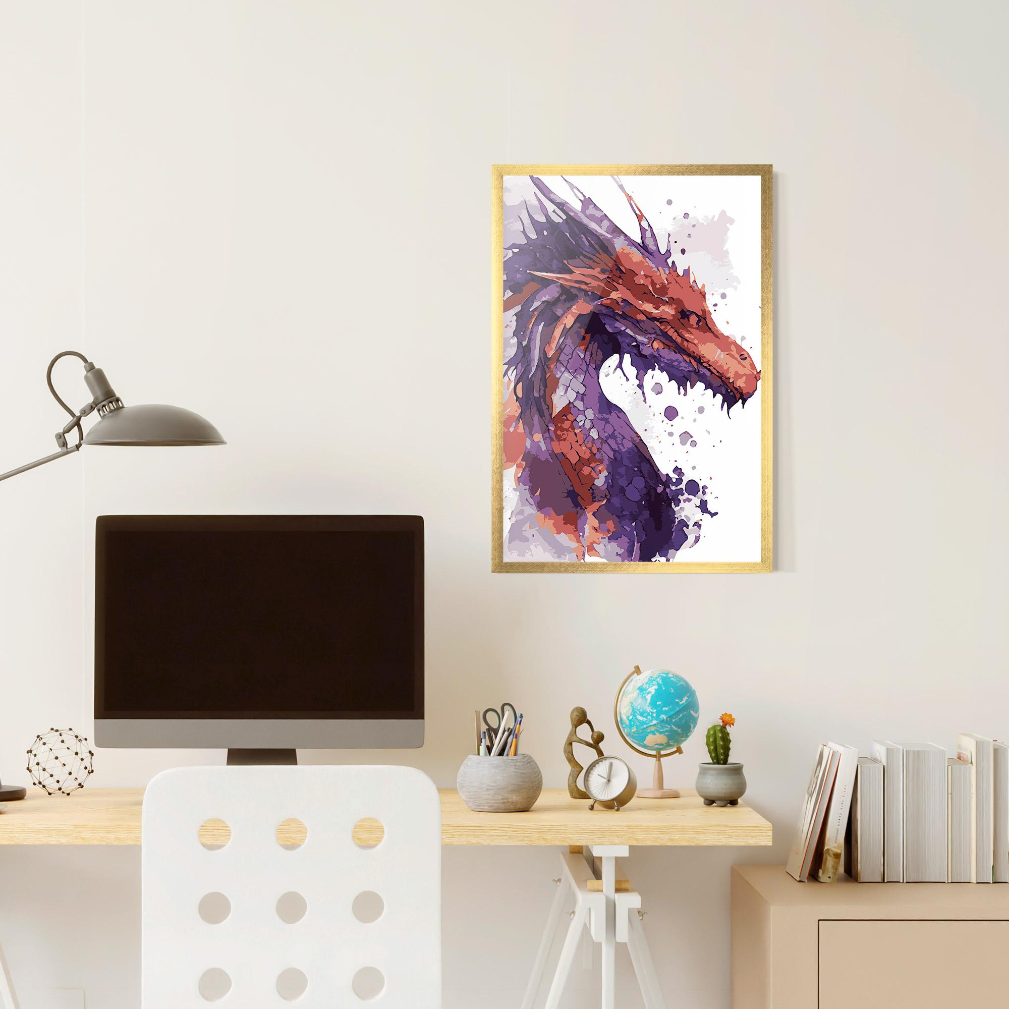 Keretezett Poszter Orange Purple Dragon mockup 6