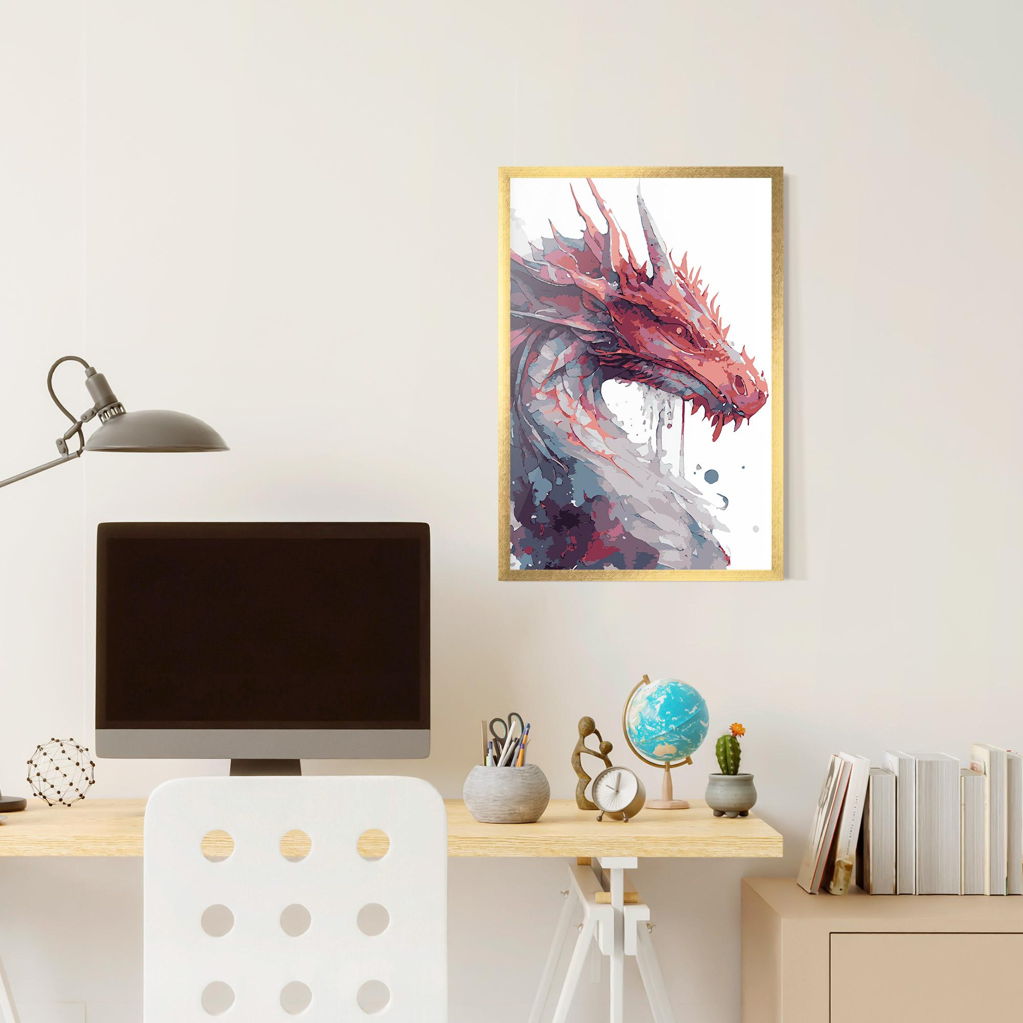 Keretezett Poszter Red Blue Dragon mockup 6