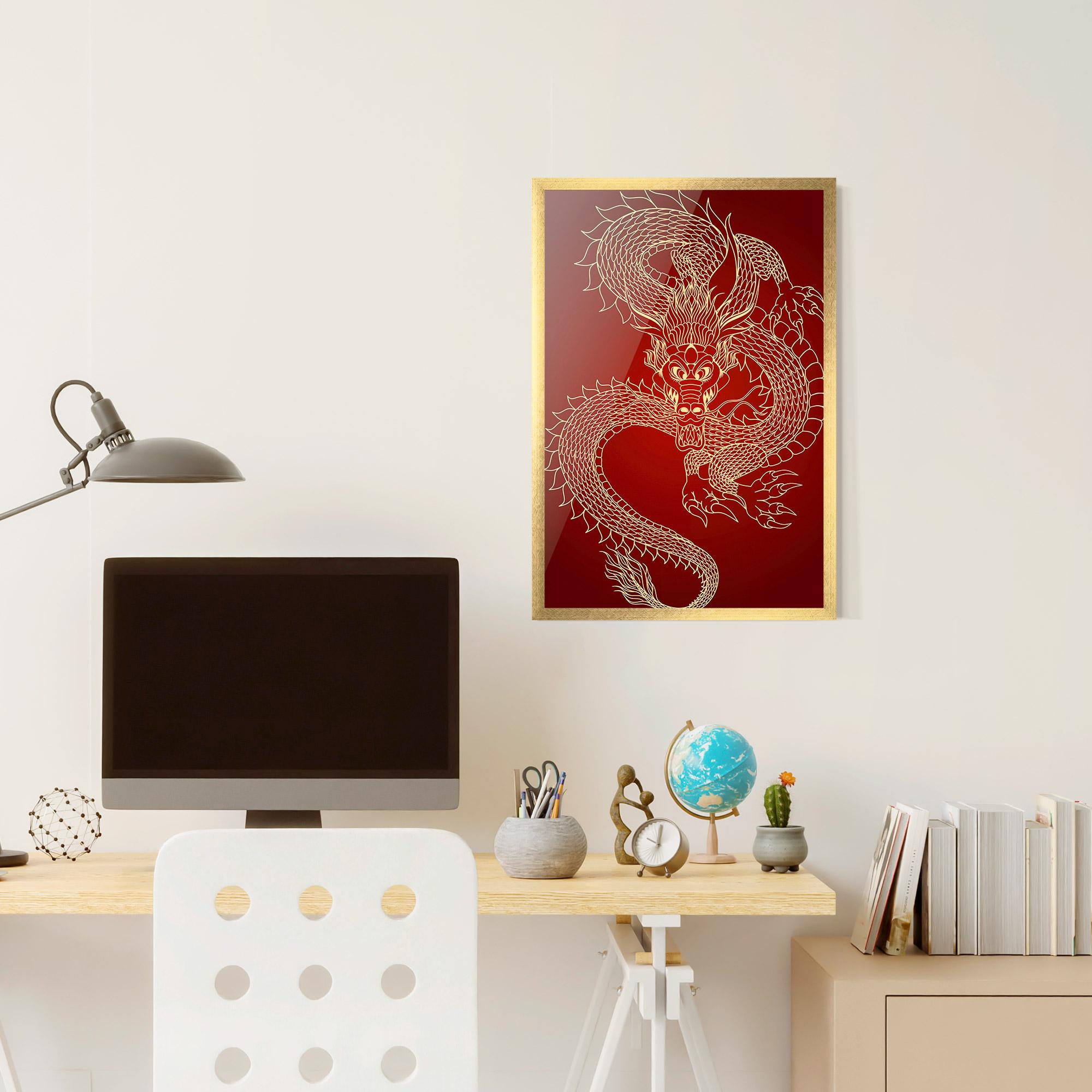 Keretezett Poszter Traditional Dragon mockup 6