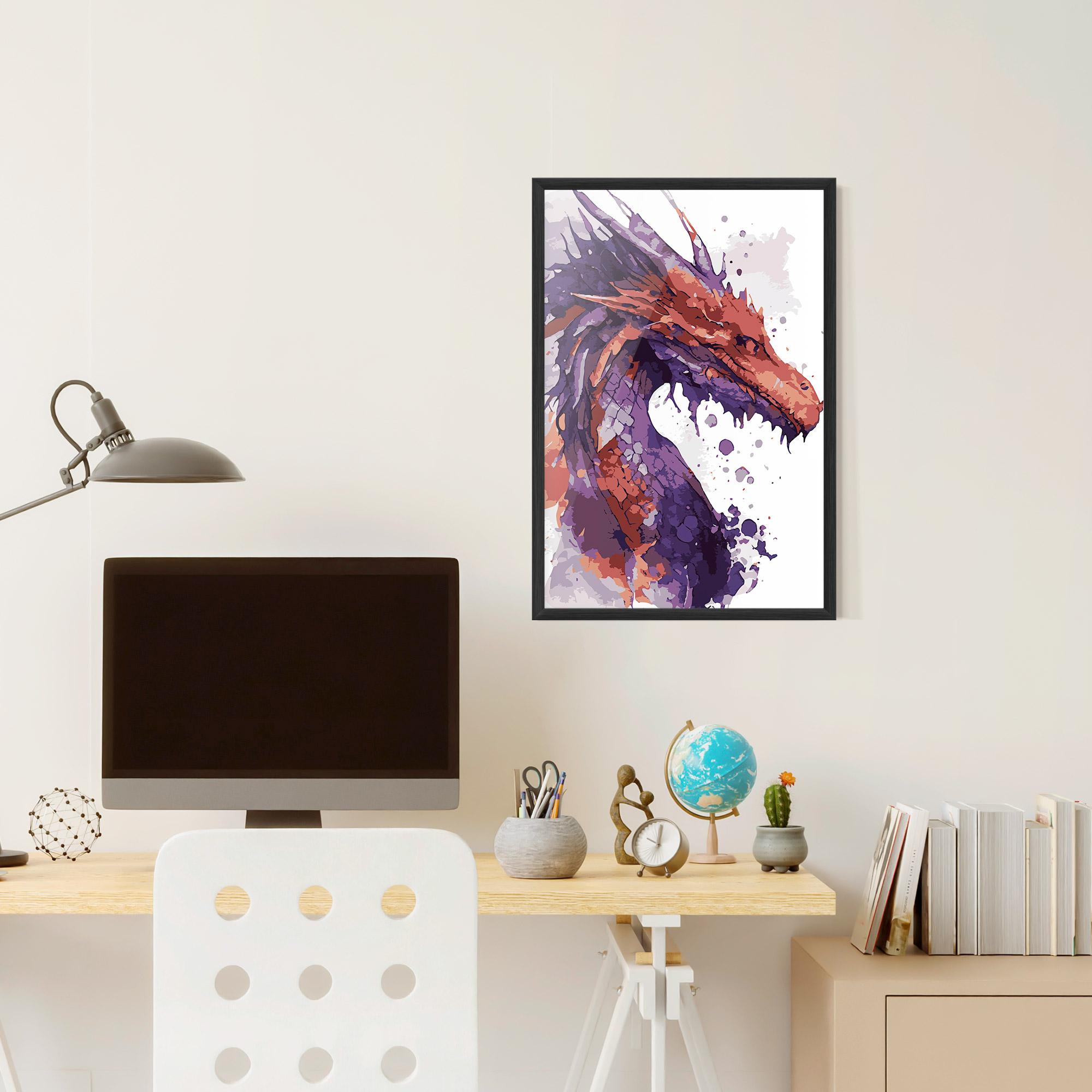 Keretezett Poszter Orange Purple Dragon mockup 6