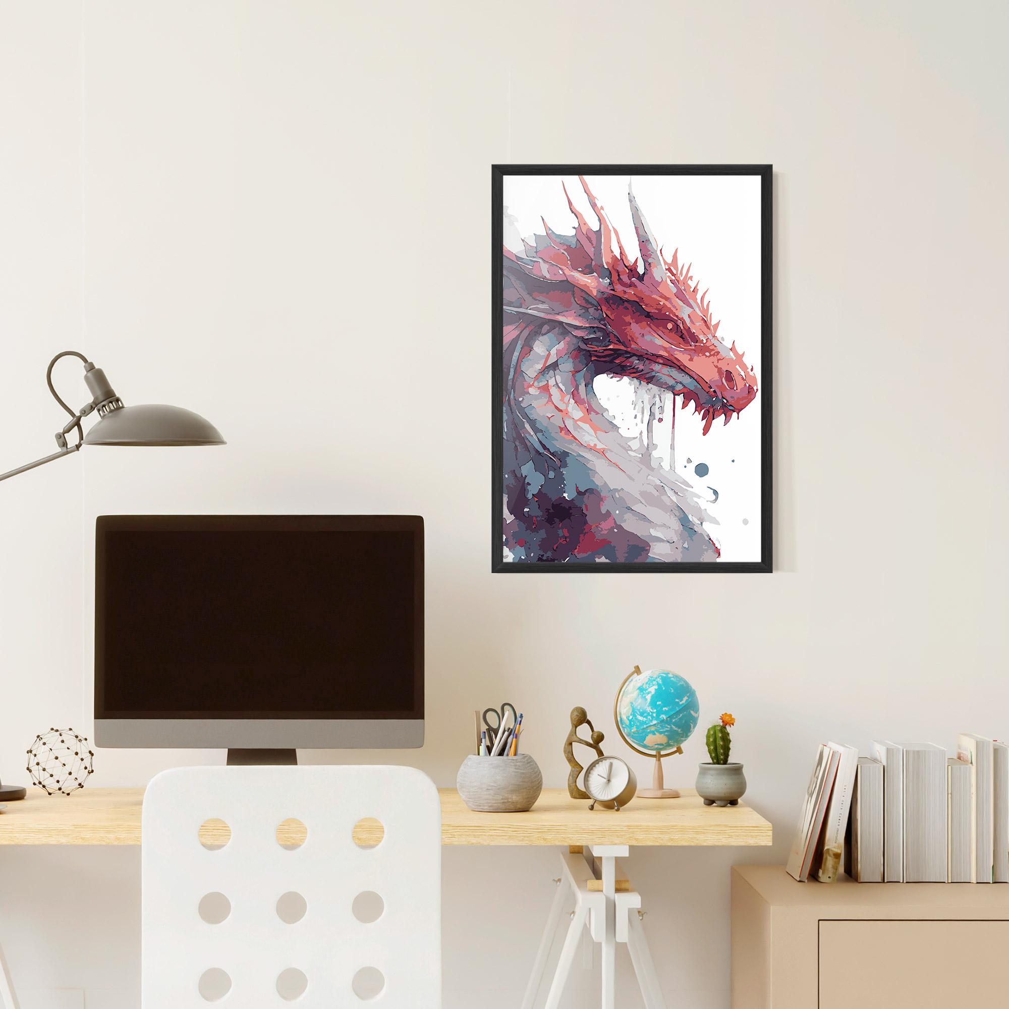 Keretezett Poszter Red Blue Dragon mockup 6