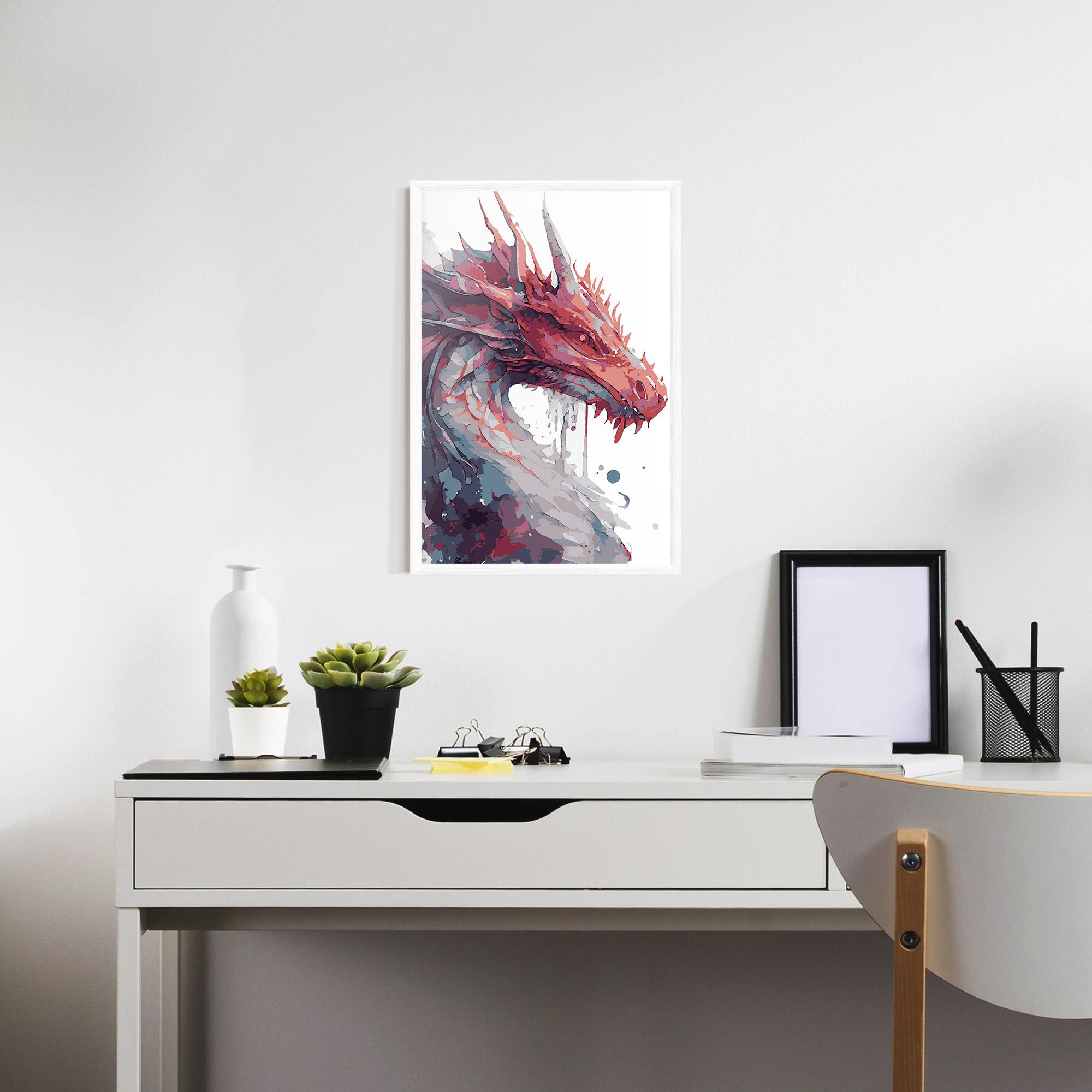 Keretezett Poszter Red Blue Dragon mockup 7