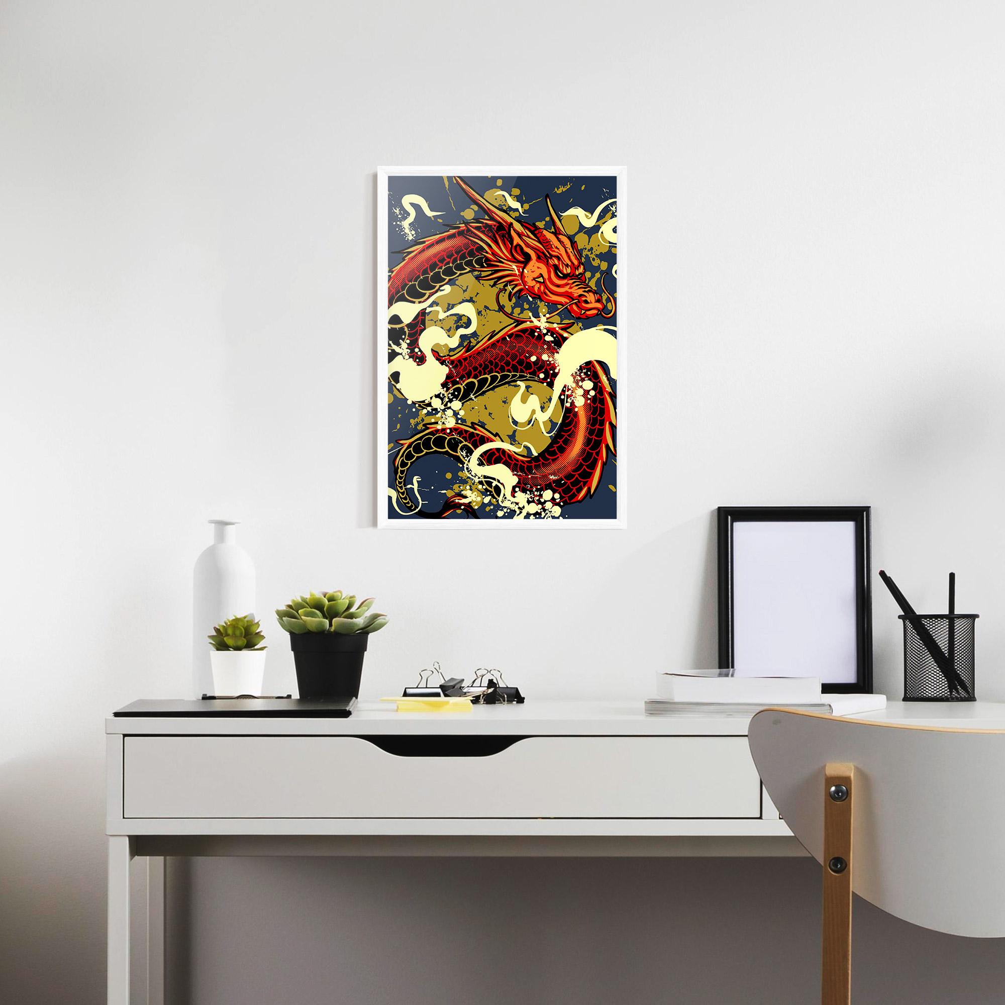 Keretezett Poszter Red Cream Dragon mockup 7