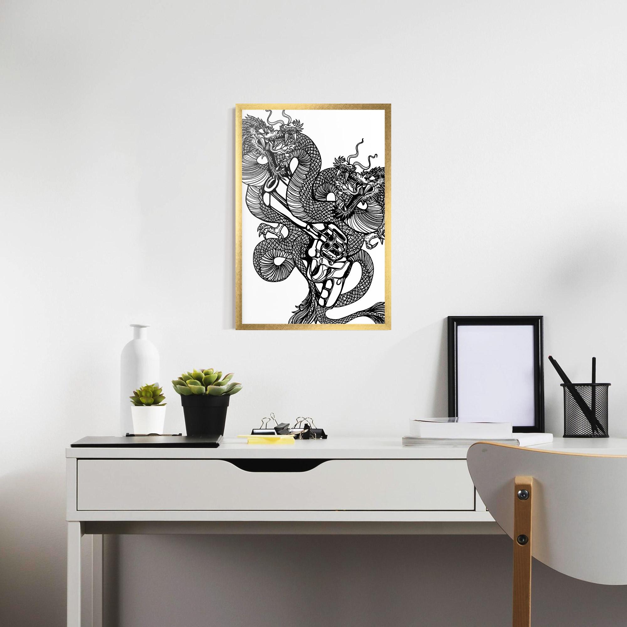 Keretezett Poszter Dragon Gun mockup 7