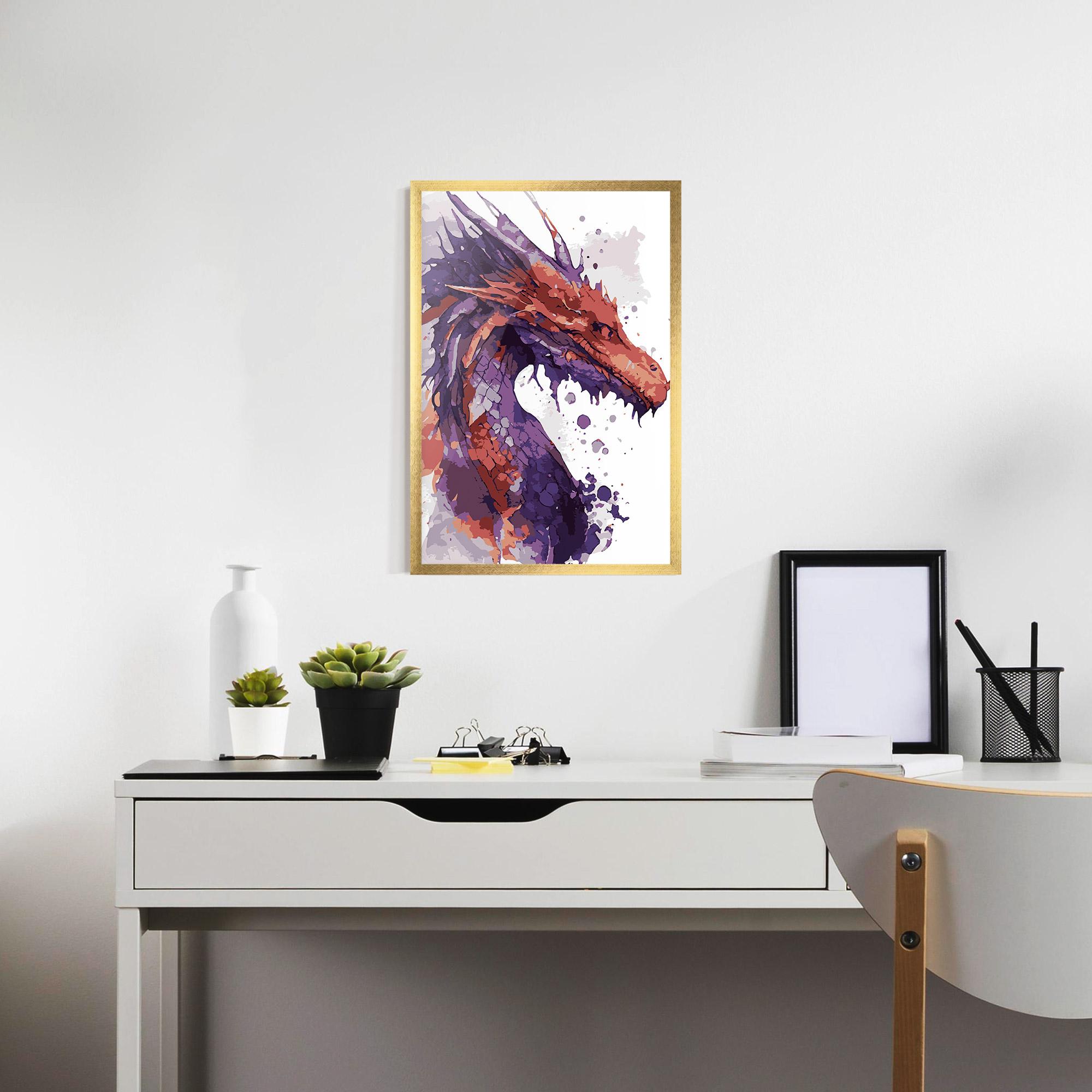 Keretezett Poszter Orange Purple Dragon mockup 7