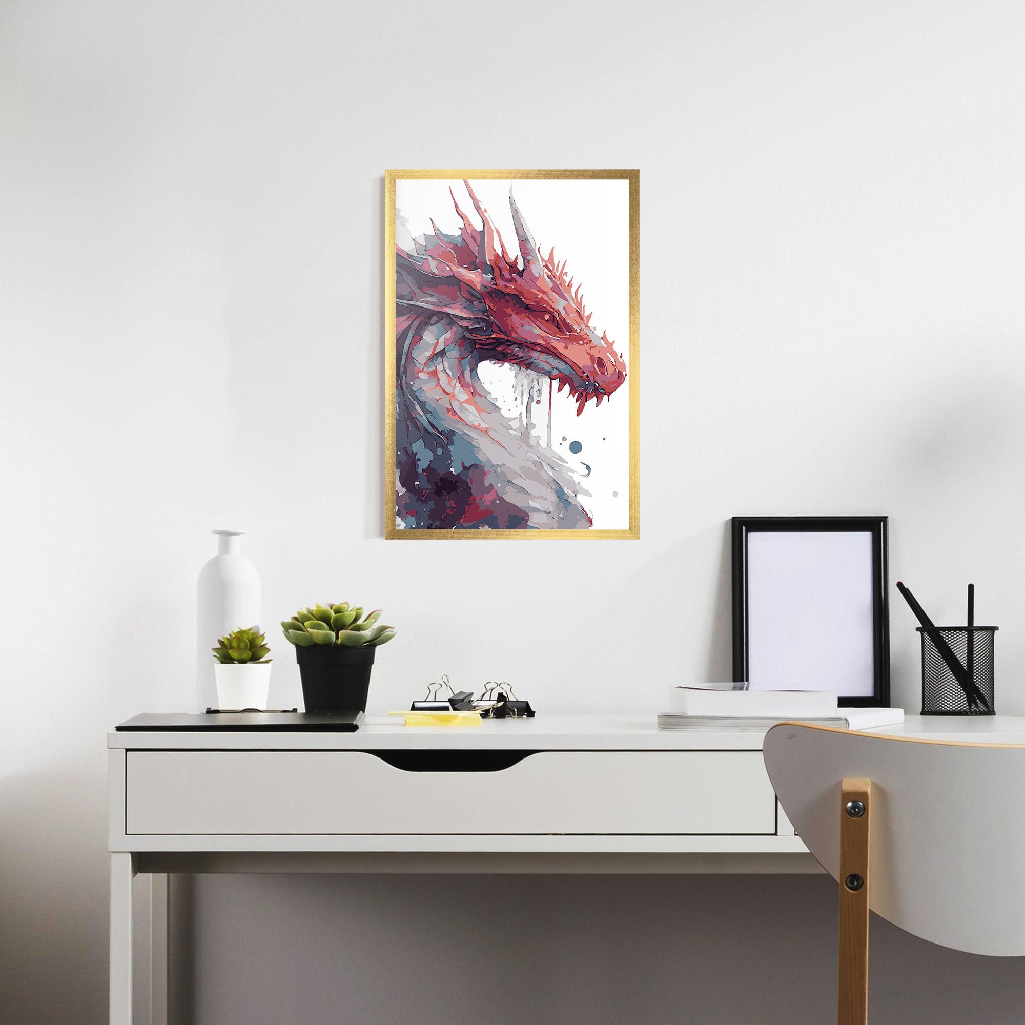 Keretezett Poszter Red Blue Dragon mockup 7