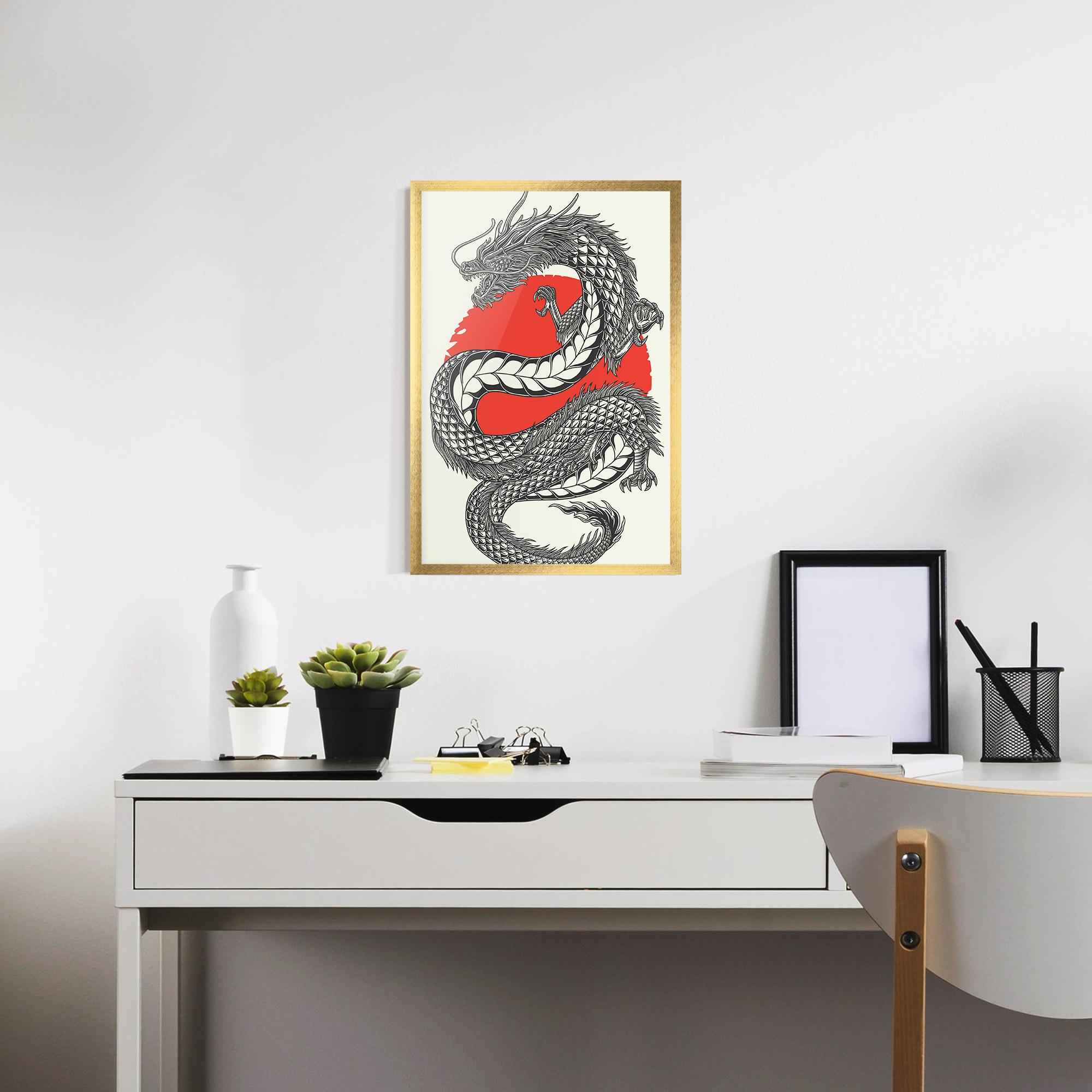 Keretezett Poszter Red Moon Dragon mockup 7