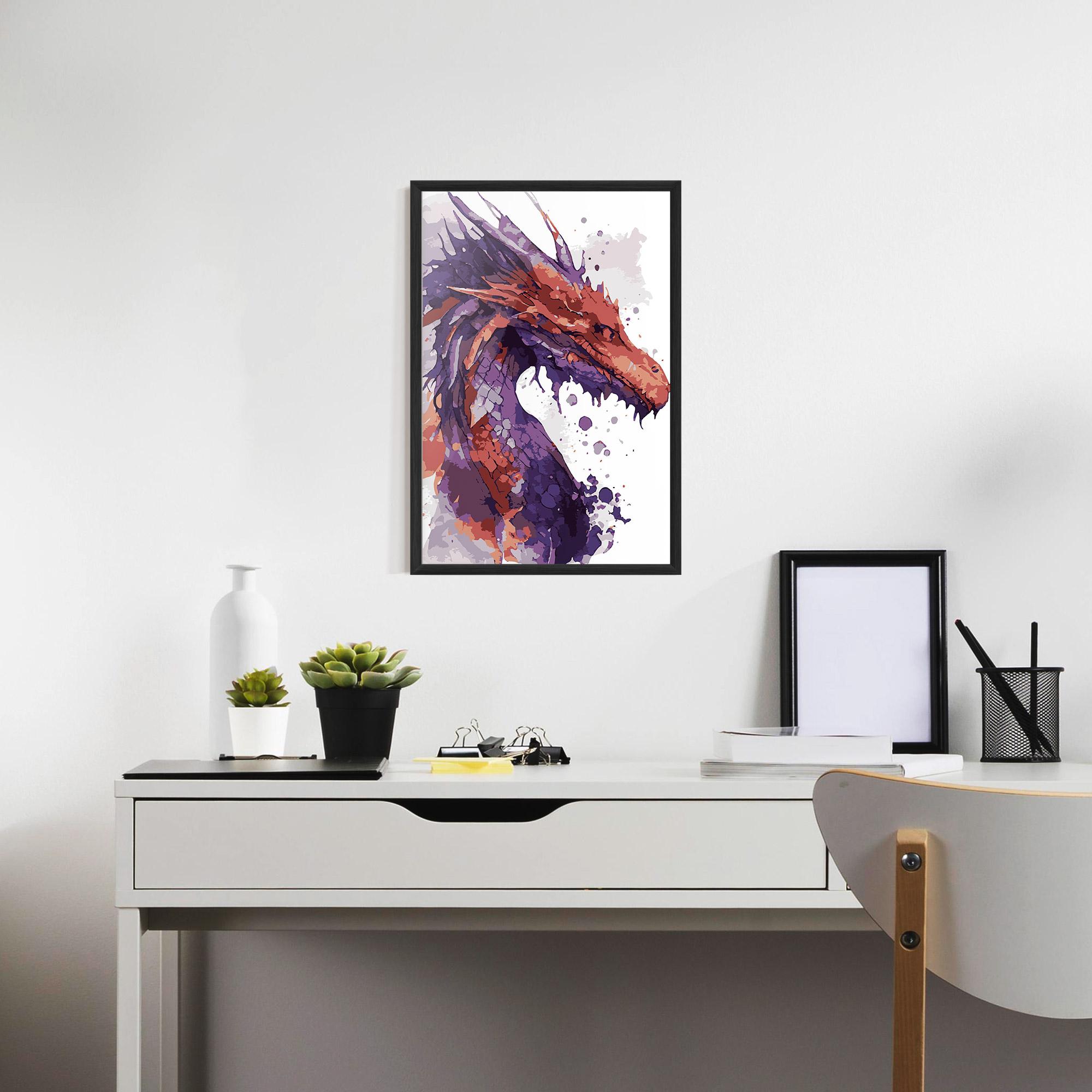 Keretezett Poszter Orange Purple Dragon mockup 7