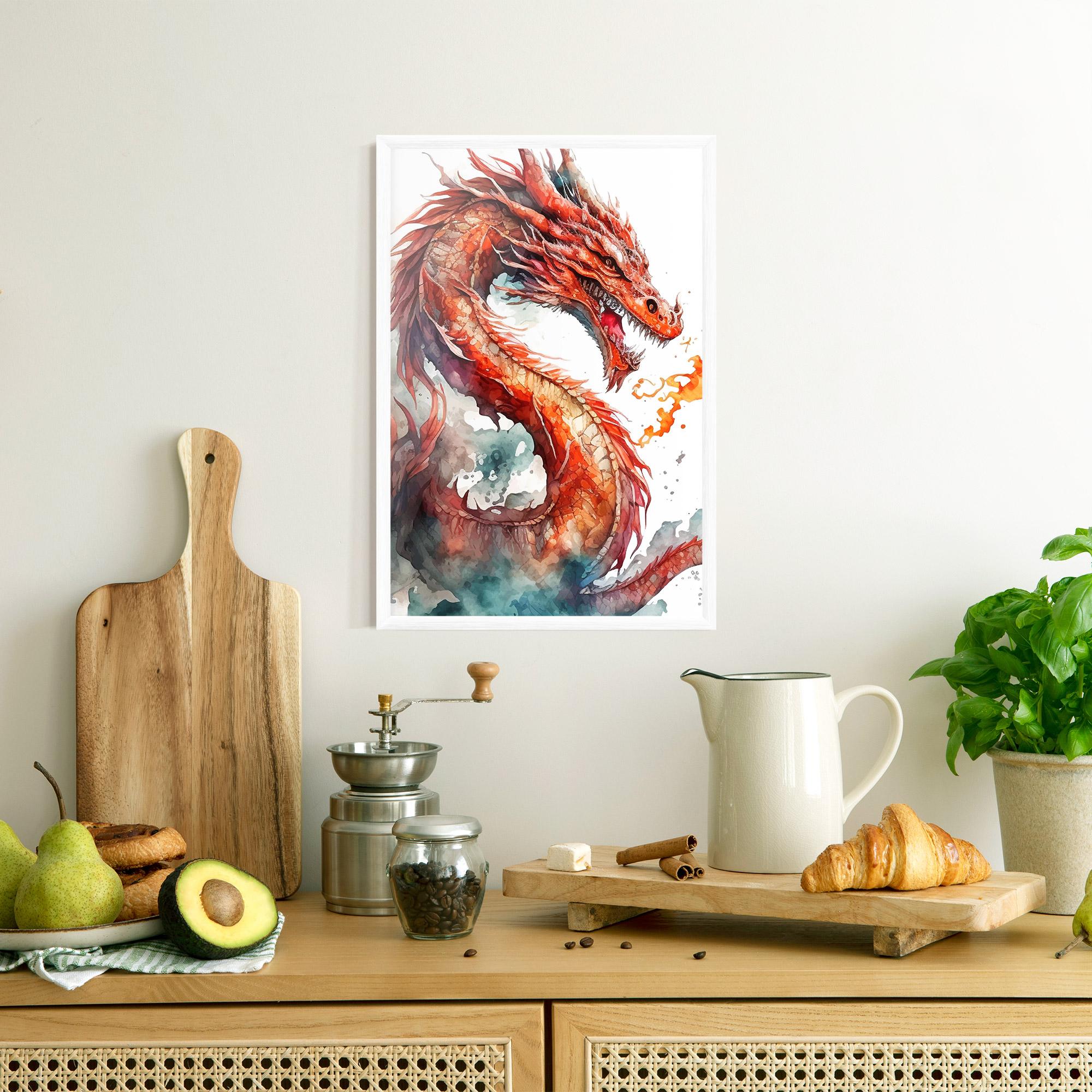 Keretezett Poszter Fire Dragon mockup 8