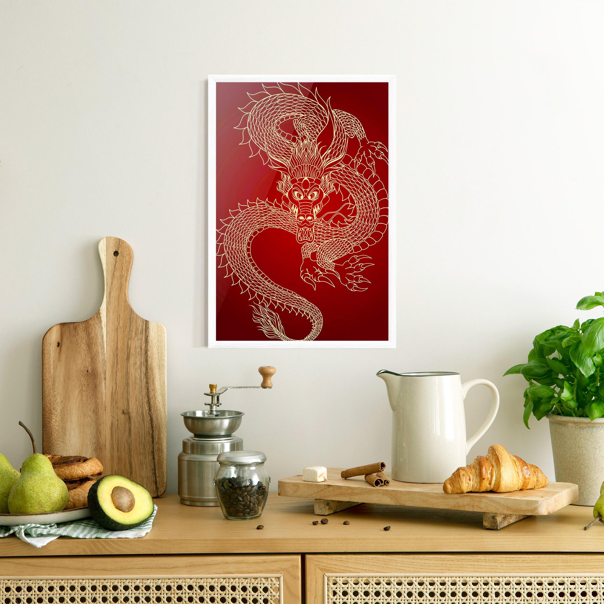 Keretezett Poszter Traditional Dragon mockup 8