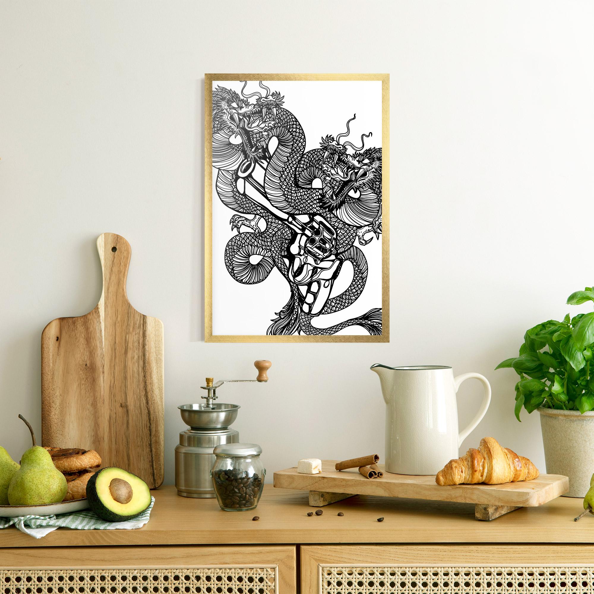 Keretezett Poszter Dragon Gun mockup 8