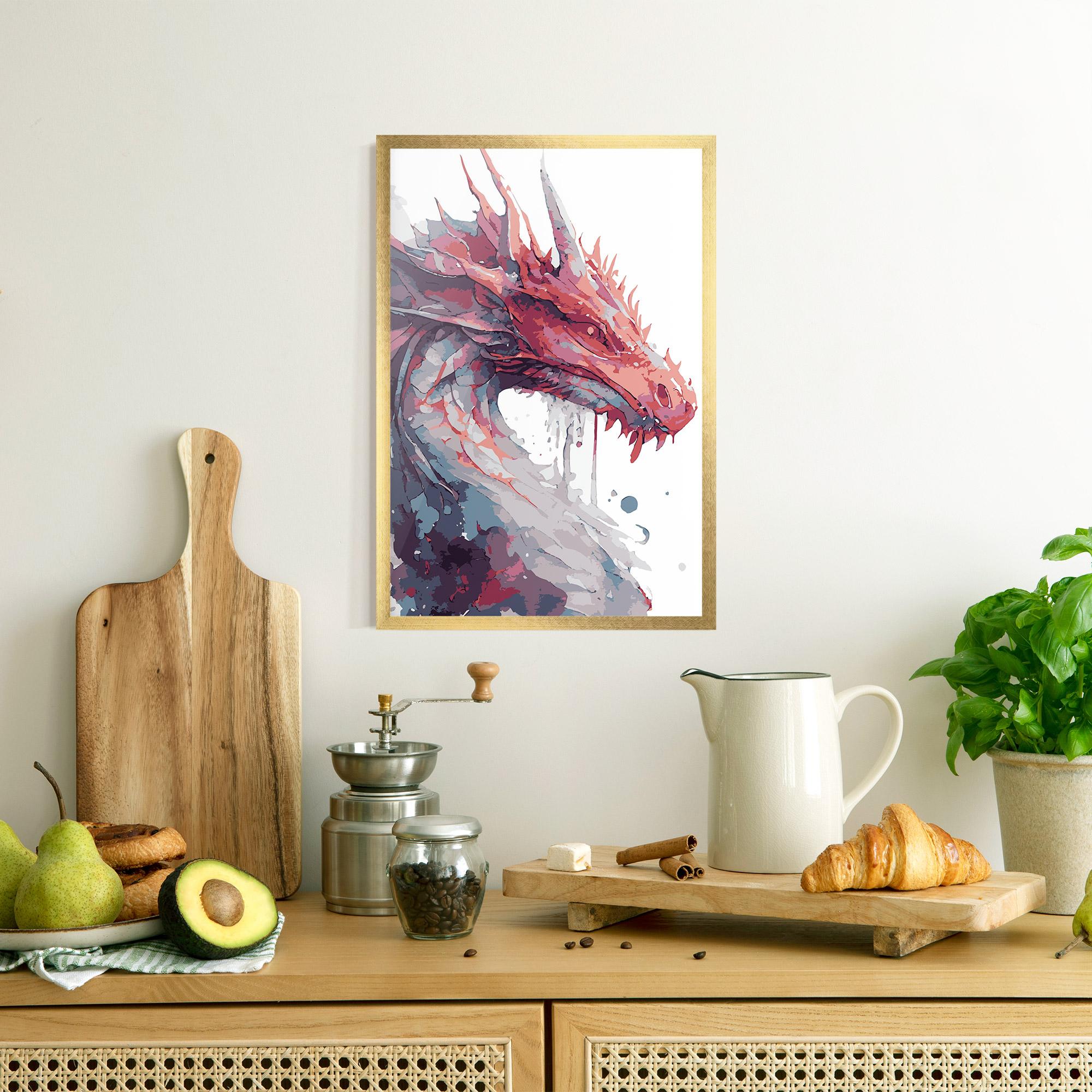 Keretezett Poszter Red Blue Dragon mockup 8