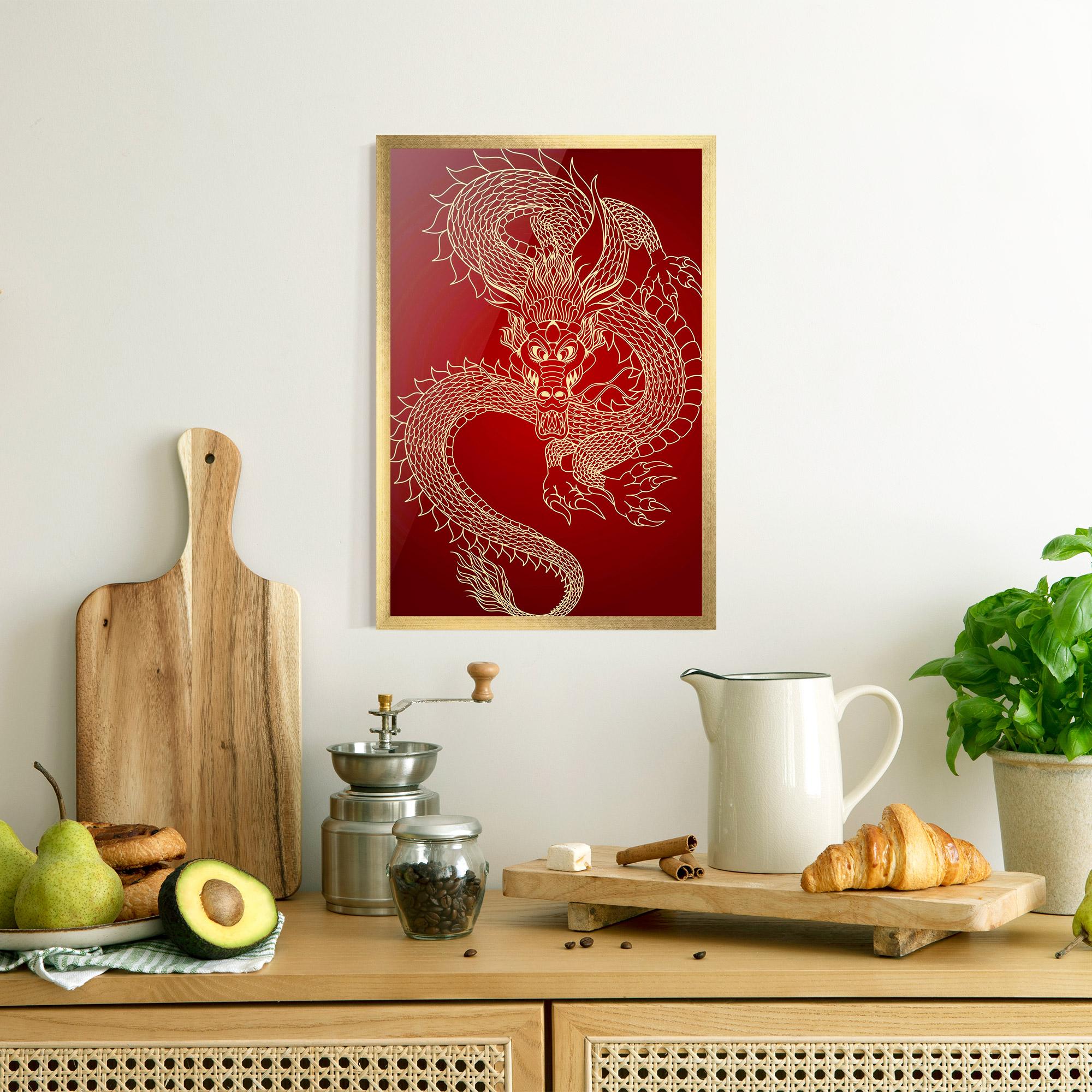Keretezett Poszter Traditional Dragon mockup 8
