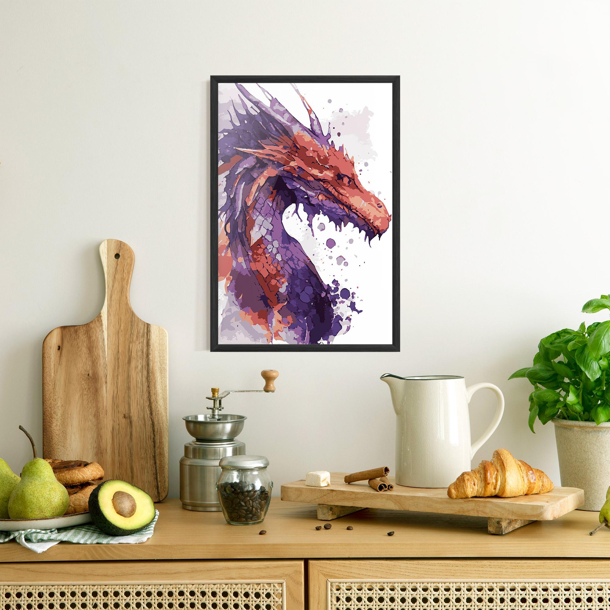 Keretezett Poszter Orange Purple Dragon mockup 8